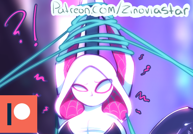 bondage cropped_image gwen_stacy marvel marvel_comics patreon patreon_reward spider-gwen spider-man_(series) superheroine zinovia_star