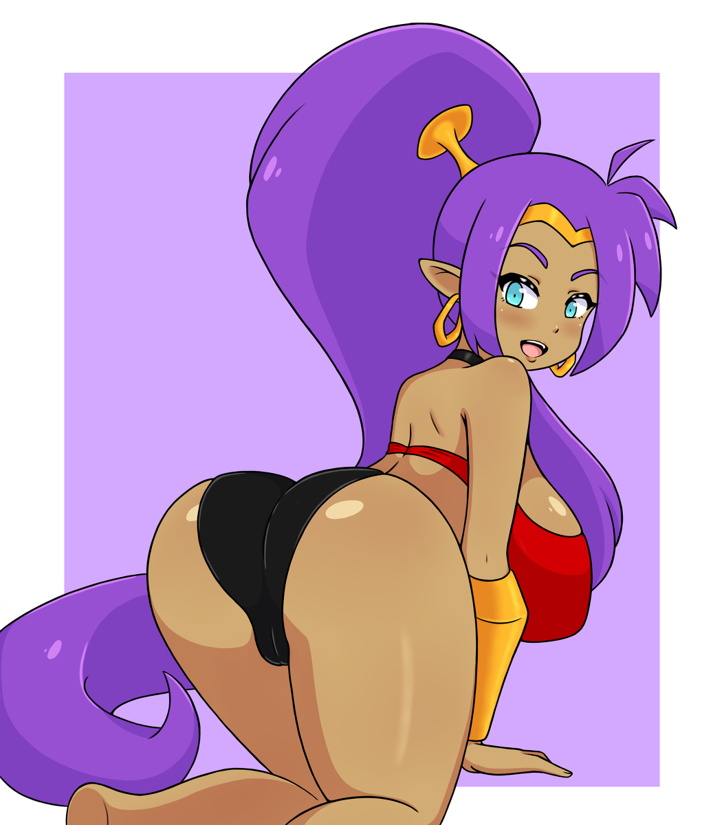 1girls, ass, bikini, breasts, female, female only, large breasts, shantae, shantae (character), smooth skin, solo, solo female, wayforward, winzaku (asakura)