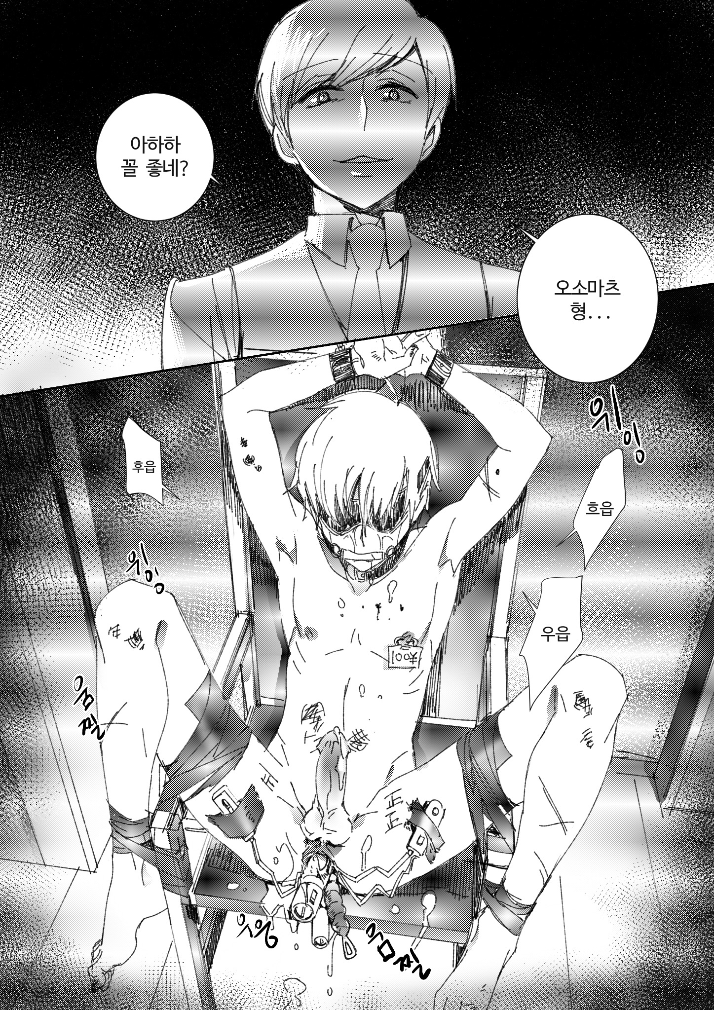 aneunyeoja, arms up, blindfold, bondage, domination, domination loss, gag, gagged, gay, gay male, gay rape, incest, male, male only, male rape victim, matsuno osomatsu, matsuno todomatsu, osomatsu-san, rape, restrained, sex toy, sex toy in ass, submissive, yaoi