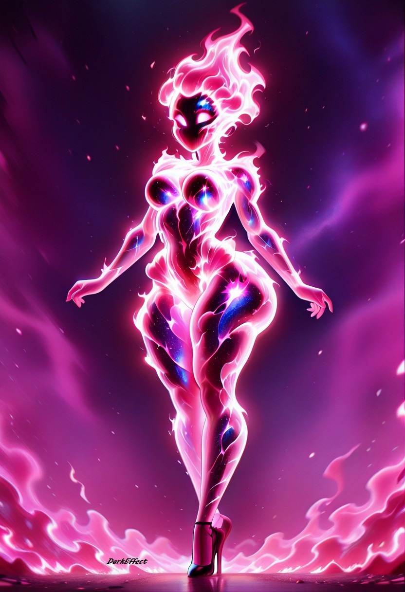 1girls ai_generated breasts darkeffect elemental_creature elemental_humanoid feet_together female female_focus female_only fire fire_creature fire_hair fire_humanoid flame flames high_heels no_mouth nude small_waist solo solo_female solo_focus