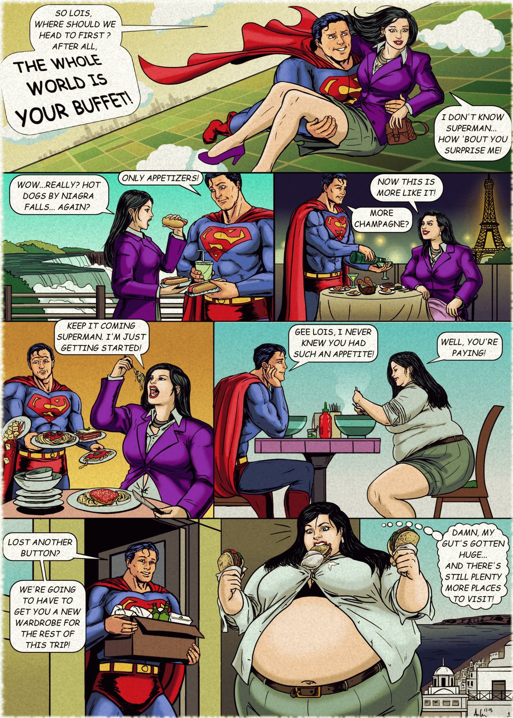 bbw dc dc_comics female lois_lane morbidly_obese overeating overweight ray_norr ssbbw superman superman_(series) weight_gain