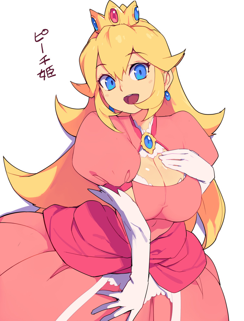 1girls 2021 big_breasts blonde_hair blue_eyes cleavage looking_at_viewer mario_(series) metata nintendo princess princess_peach solo solo_female tagme