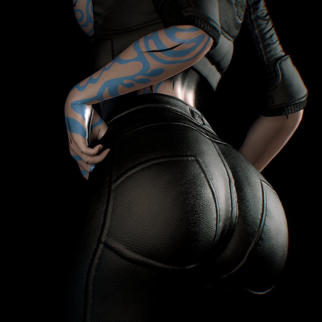 1girls, 3d, ass, ass focus, aurality, body markings, borderlands, borderlands 3, breasts, female, female only, hand on hip, huge ass, human, jacket, markings, maya (borderlands), presenting ass, siren (borderlands), siren markings, solo, solo female, source filmmaker, tattoo, tight clothing