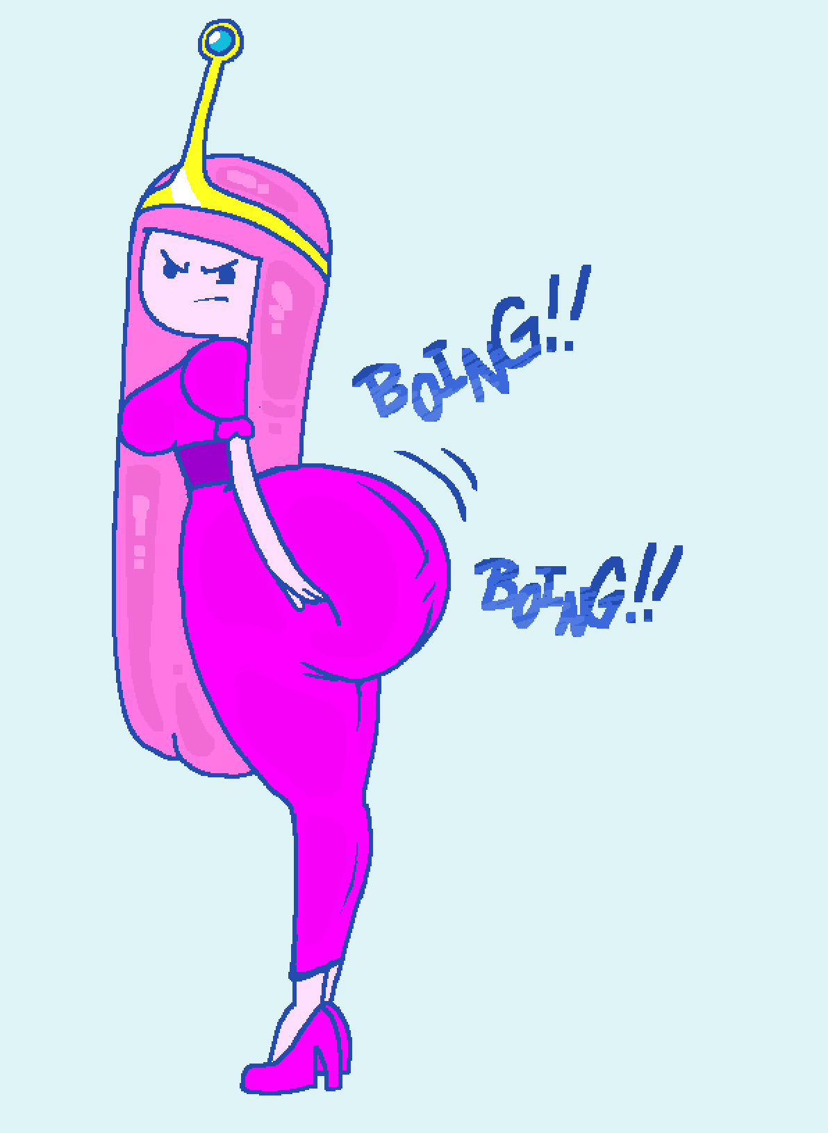 1girls adventure_time ass_in_dress big_ass bouncing_ass bouncing_butt colored hexanne princess_bubblegum tagme