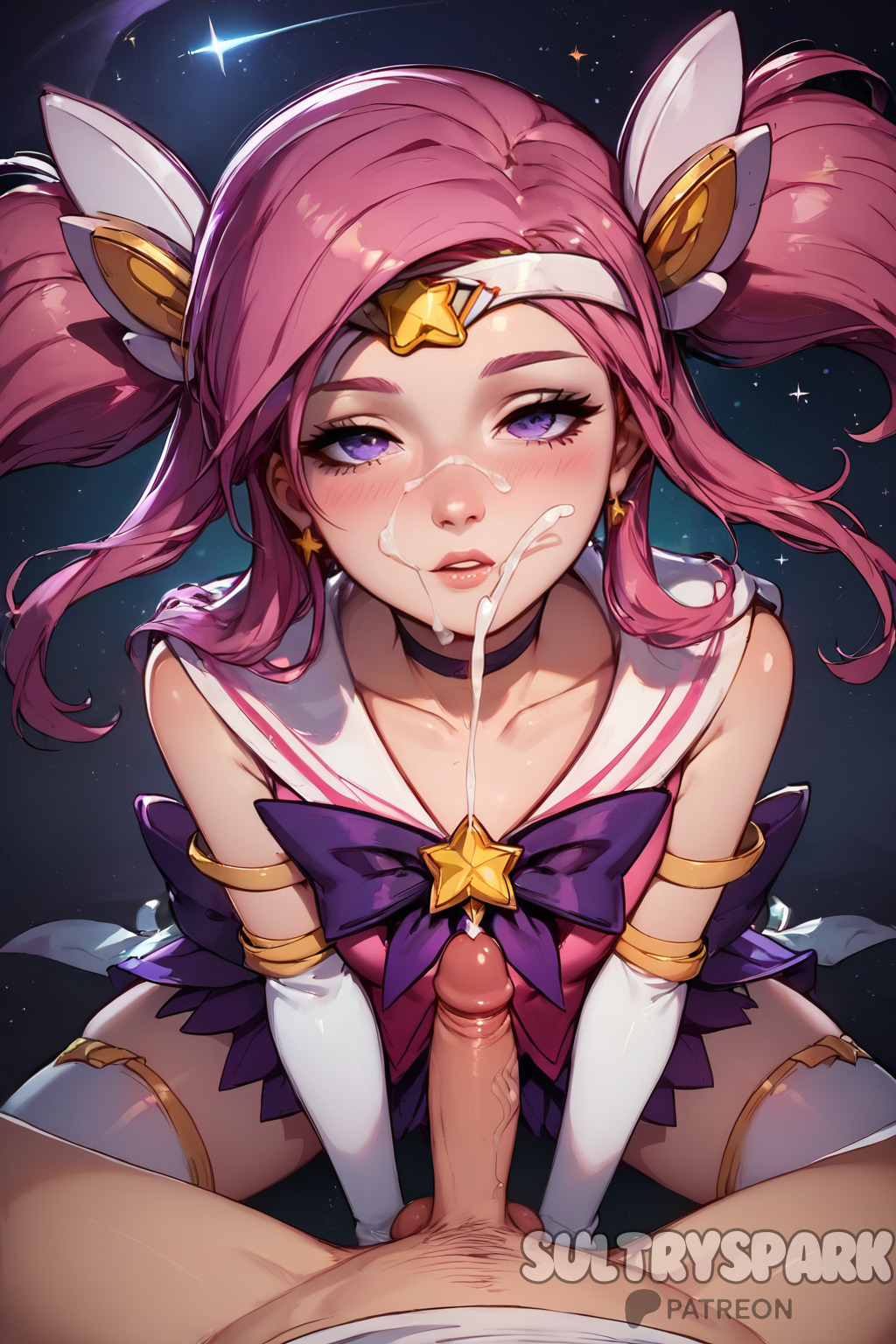 1boy 1boy1girl 1female 1females 1girls 1woman ai_generated artist_name female futarush girl hair hair_ornament league_of_legends league_of_legends:_wild_rift luxanna_crownguard male patreon patreon_username penis pink_hair ponytails pov purple_eyes riot_games star_guardian_lux star_guardian_series suck sucking sucking_penis sultryspark twintails