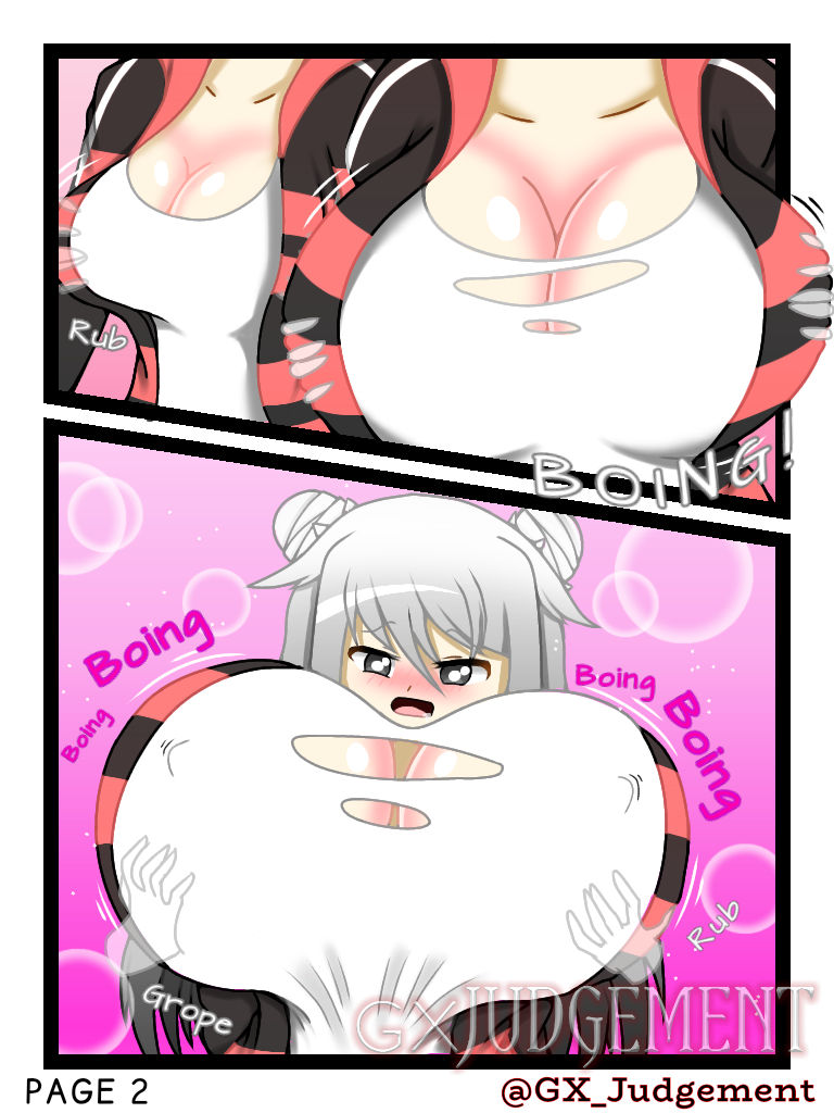 ass ass_expansion breast_expansion breast_grab breasts cleavage comic female female_only ghost ghost_girl groping huge_ass huge_breasts nipple_bulge original original_character possession thegxjudgement thick_thighs