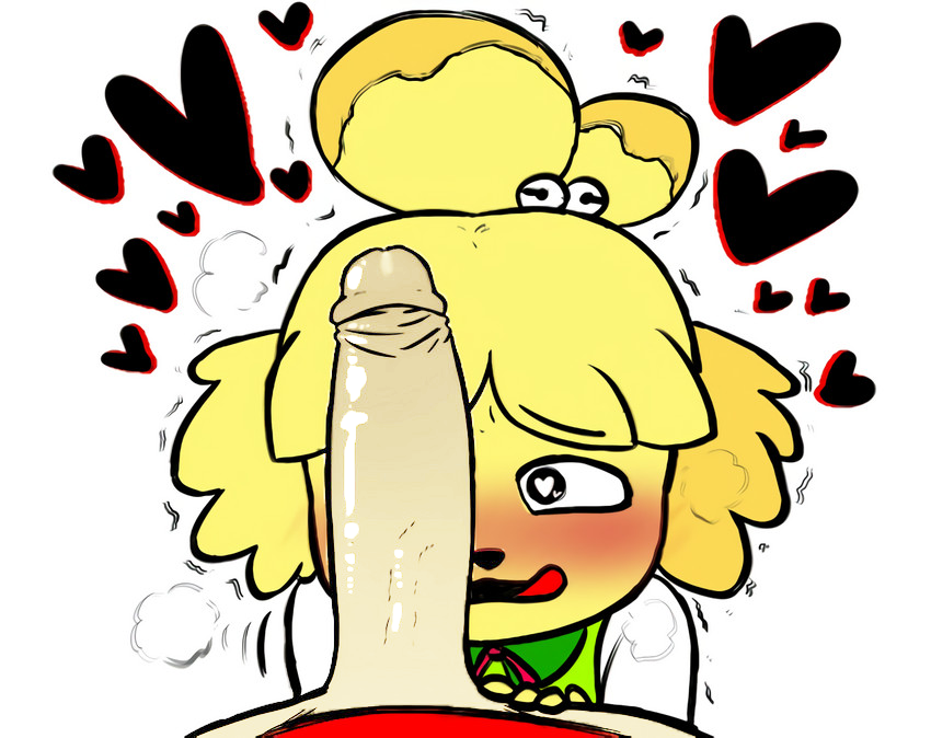 <3_eyes alipixel animal_crossing anthro aroused bell big_penis blonde_hair blush clothed clothing cock_worship duo edit erection female fur genitals hair heart human humanoid_genitalia humanoid_penis isabelle_(animal_crossing) licking licking_lips light_penis male male/female mammal nintendo nuzzling penile penis penis_awe penis_nuzzling penis_on_face penis_on_head retracted_foreskin solo_focus tongue tongue_out unknown_artist video_games white_penis yellow_body yellow_fur