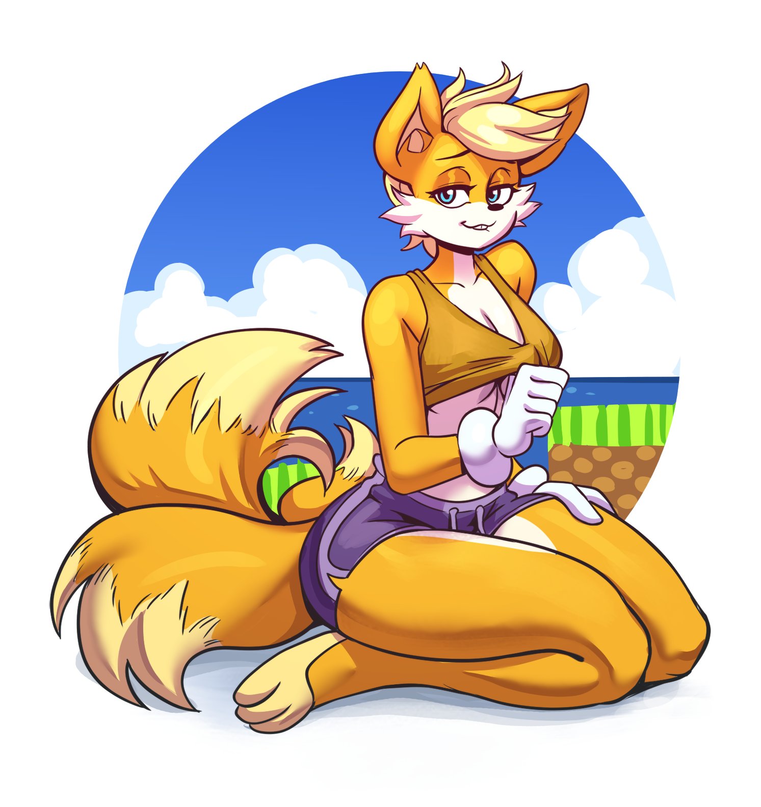 1girls, female, fur, furry, fusion, lola bunny, sonic (series), tagme, tails, tails the fox, tailsko