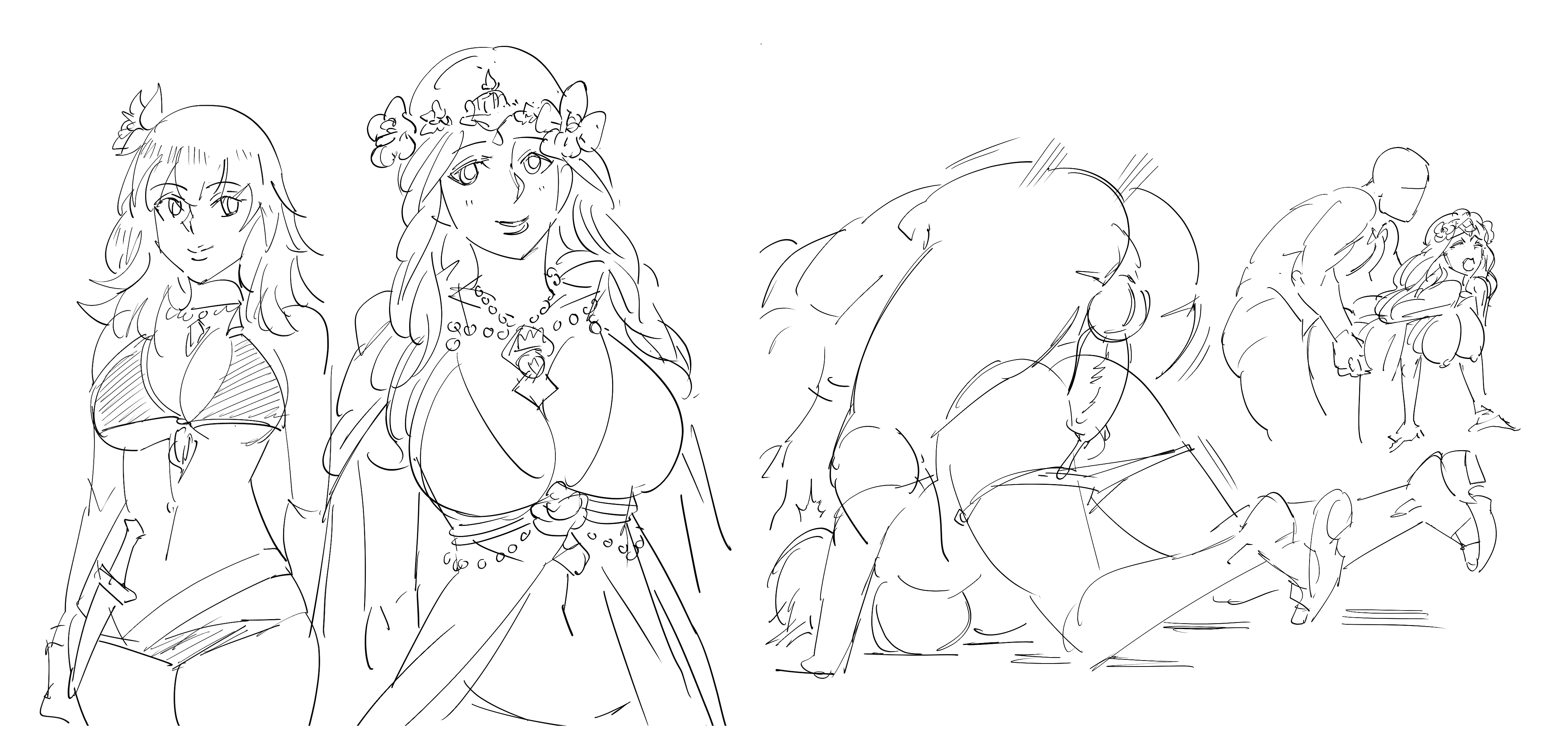 2boys, 2girls, 2koma, alternate breast size, alternate costume, backsack, balls, ballsack, bb (baalbuddy), big breasts, bikini bottom down, bikini down, breasts, breasts out, byleth (fire emblem), byleth (fire emblem) (female), byleth (summer) (fire emblem) (female), faceless male, female, fire emblem, fire emblem heroes, fire emblem: three houses, flower, forced, hair flower, huge breasts, instant loss 2koma, large breasts, male, monochrome, motion lines, nintendo, official alternate costume, open mouth, pussy, rape, rhea (fire emblem), rhea (summer) (fire emblem), rough sketch, sex, sketch, straight, swimsuit, third-party edit, vaginal penetration