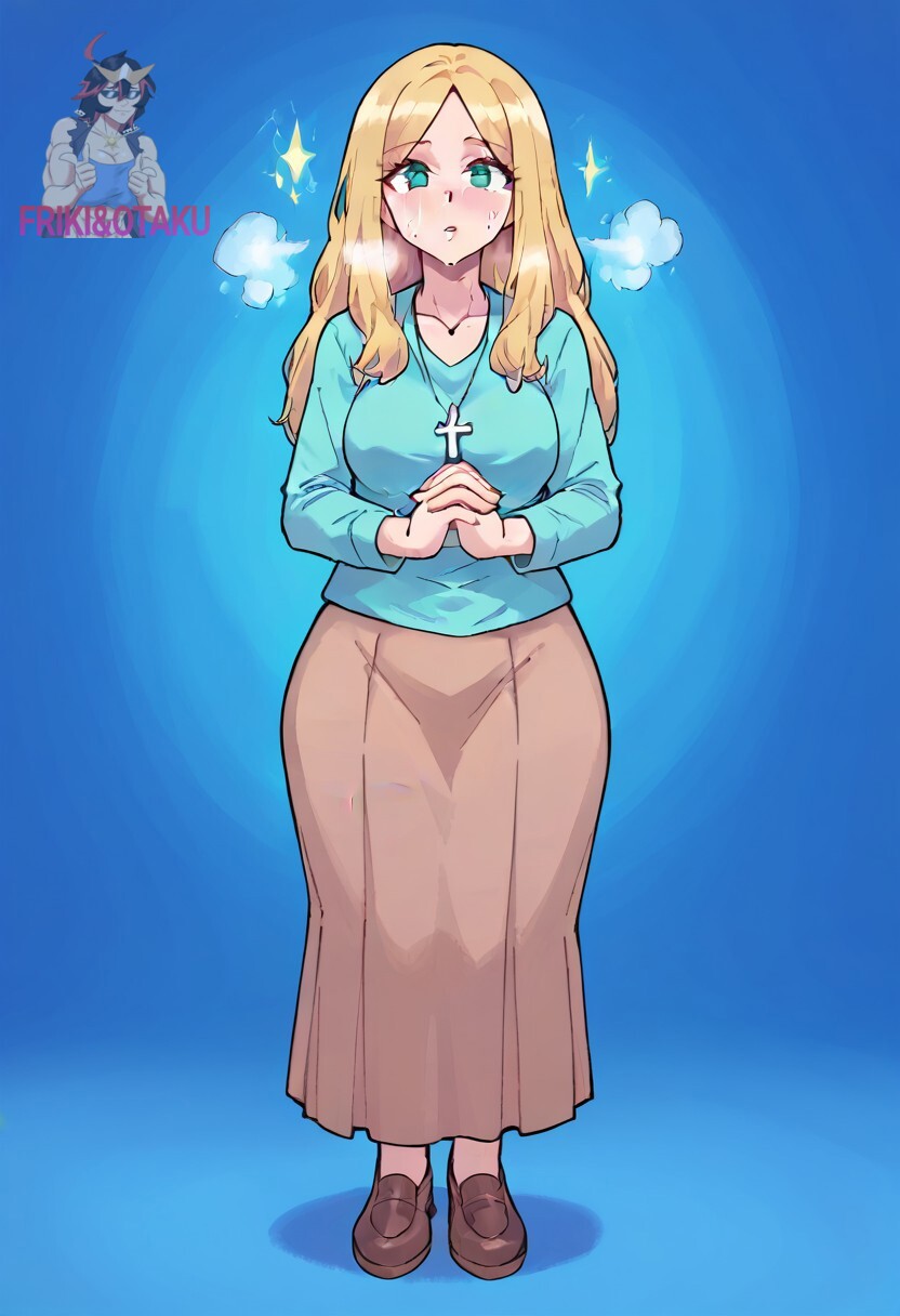 ai_generated big_breasts blonde_hair blue_eyes catholic frik10taku friki8otaku rosary white_skin wide_hips