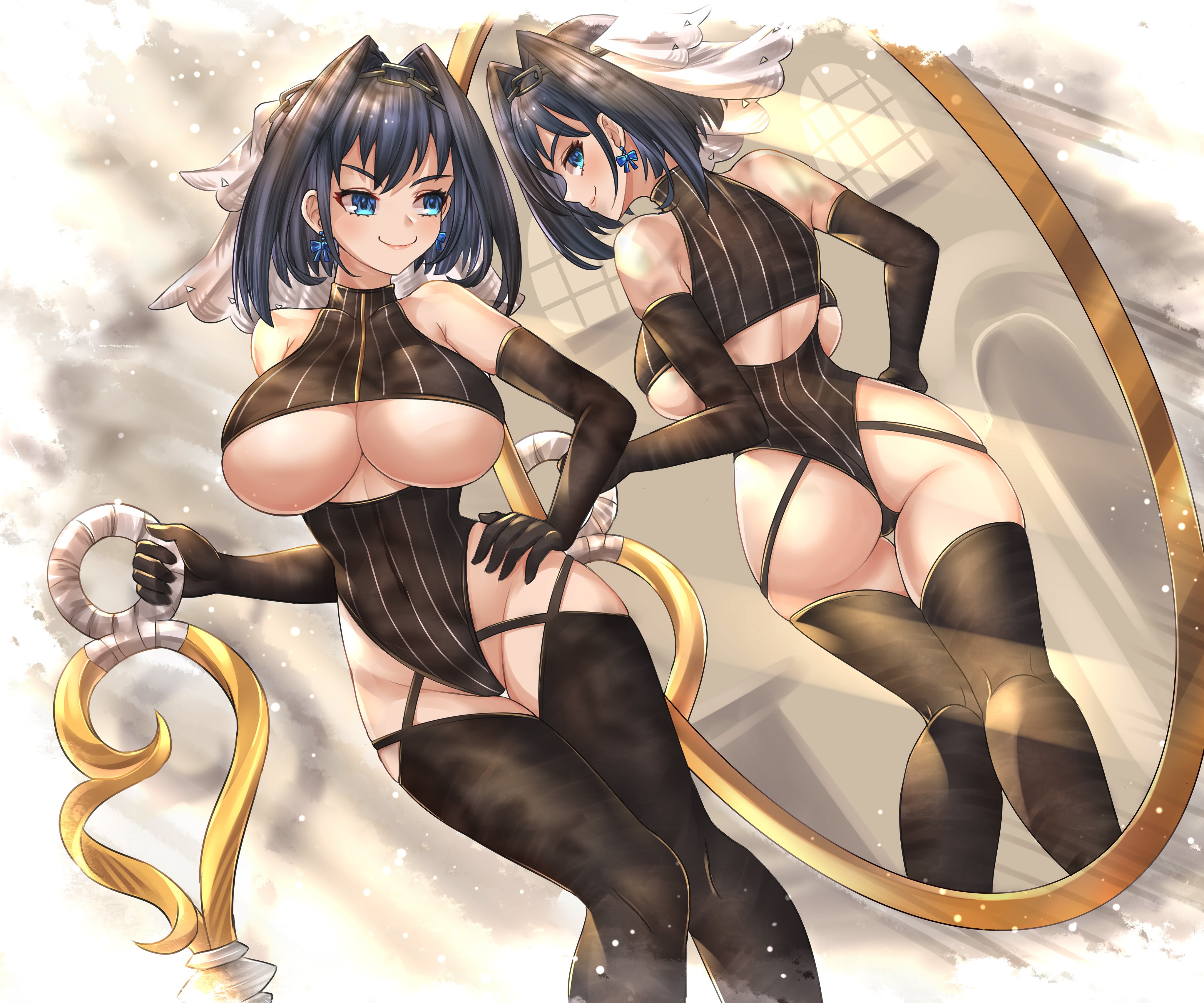 1girls, ass, big breasts, breasts, female, female only, fully clothed, hand on hip, hololive, hololive english, hololive english -council-, hololive english -promise-, honkivampy, huge ass, huge breasts, looking to the side, mirror, ouro kronii, revealing clothes, solo, solo female, tagme, thick thighs, underboob, virtual youtuber, wide hips
