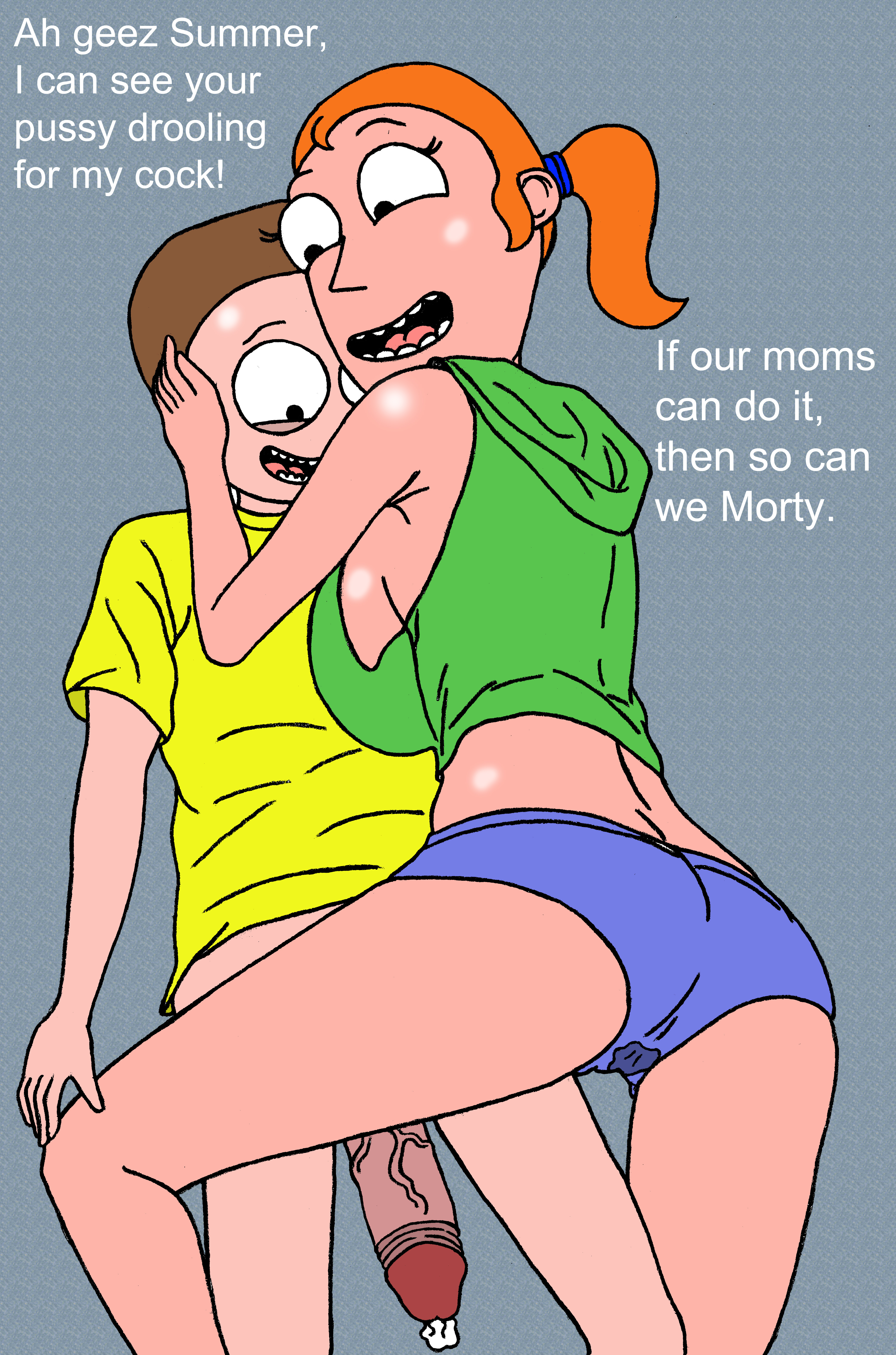 big breasts, breasts, female, imminent incest, large breasts, large penis, male, morty smith, penis, rick and morty, sbb, summer smith