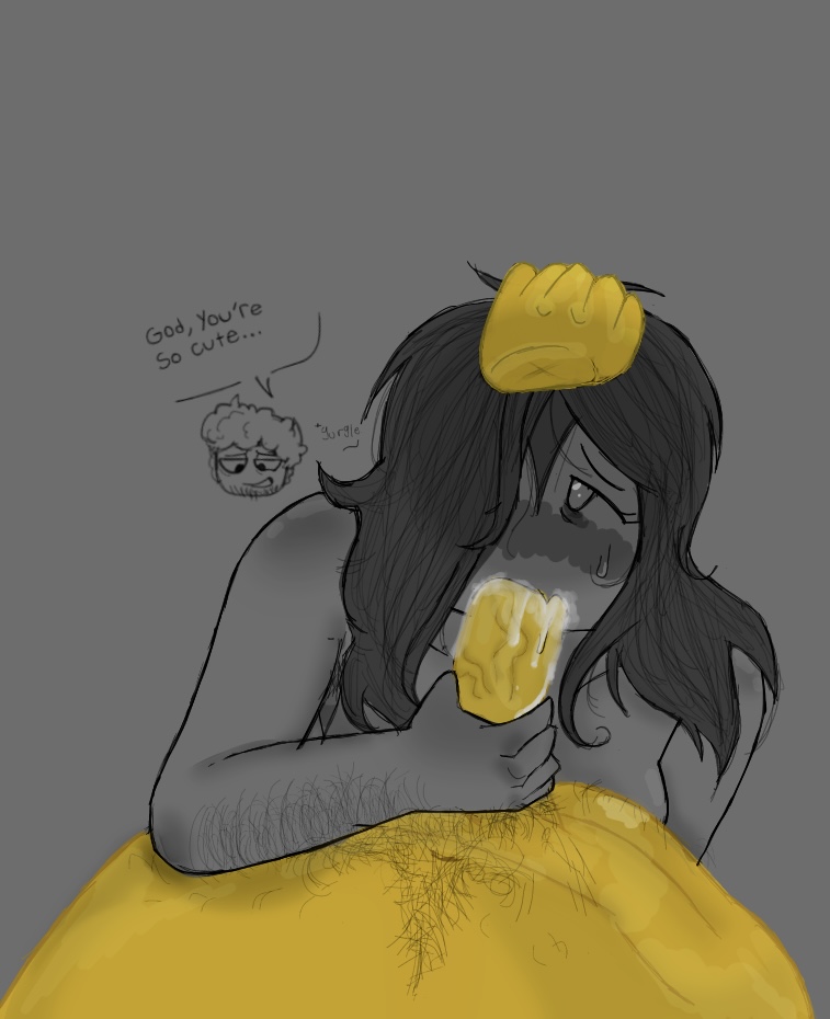 blowjob, blushing, cum in mouth, detached hand, fan character, forsaken (roblox), grabbing hair, hairy, hairy male, male, oc, original character, penis, roblox, roblox game, robloxian, self upload, shedletsky, shedletsky (forsaken), soleil (toastedbuttr), sucking penis, sweating, tagme, toastedbuttr