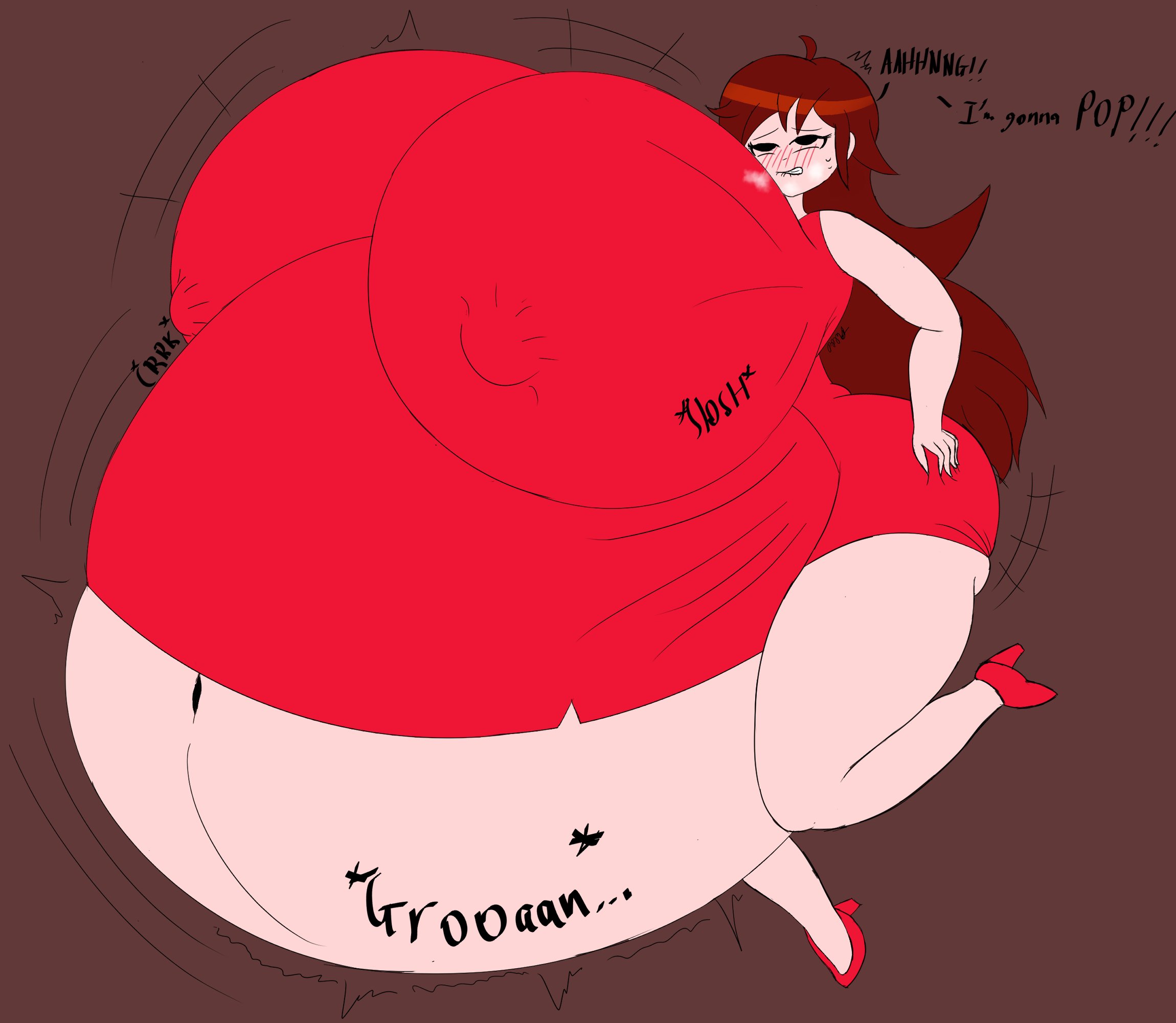 belly expansion, belly inflation, bloated belly, breast expansion, breast growth, breast growth (enlargement), breasts, close to bursting, female, friday night funkin, full body inflation, girlfriend (friday night funkin), hyper, hyper belly, hyper breasts, inflation, tradicon666