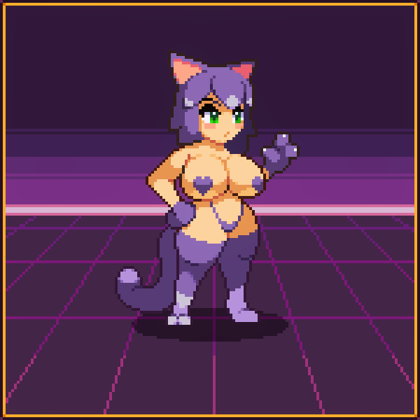 animal_ears animated cat_ears cat_girl cat_paws cat_tail catgirl female game_cg green_eyes paws pixel_animation pixel_art spirit_valley