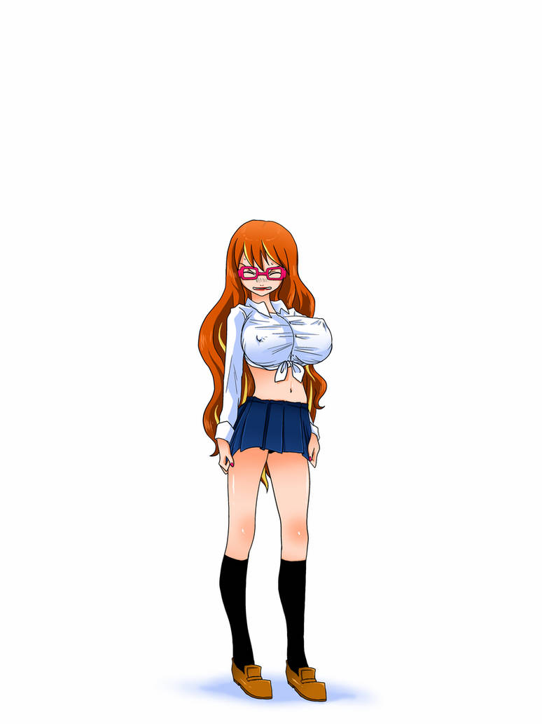 1girls age_progression bimbo bimbofication breast_expansion breasts clothing female female_only glasses growth huge_breasts jitenshasw long_hair nipple_bulge orange_hair original original_character painted_nails sequence small_clothes solo solo_female thick_thighs tight_clothing wardrobe_malfunction white_background