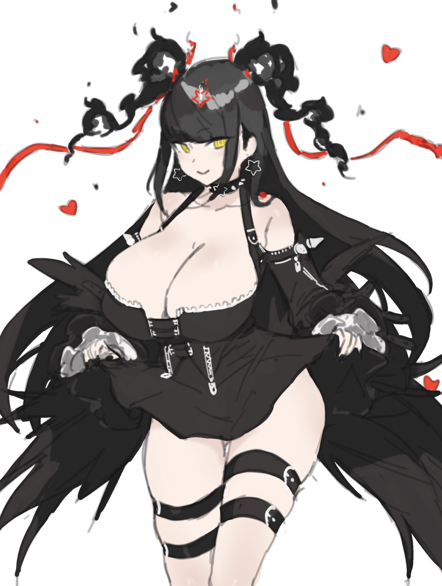 awesomeerix, big breasts, breasts, cleavage, clothed, female, goth, goth girl, gothic, mokotoko9, oc, original, overflow, solo, solo female, solo focus