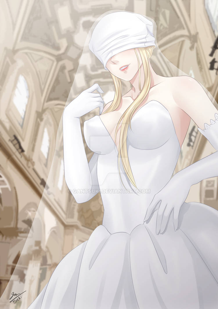 1girls blonde_hair boobs breasts bride church clothed clothing cute dbd dead_by_daylight dress female female_focus female_only gantsuki headwear long_hair nurse nurse_(dead_by_daylight) pale-skinned_female smile smiling solo solo_female solo_focus the_nurse wedding wedding_dress white_skin wife