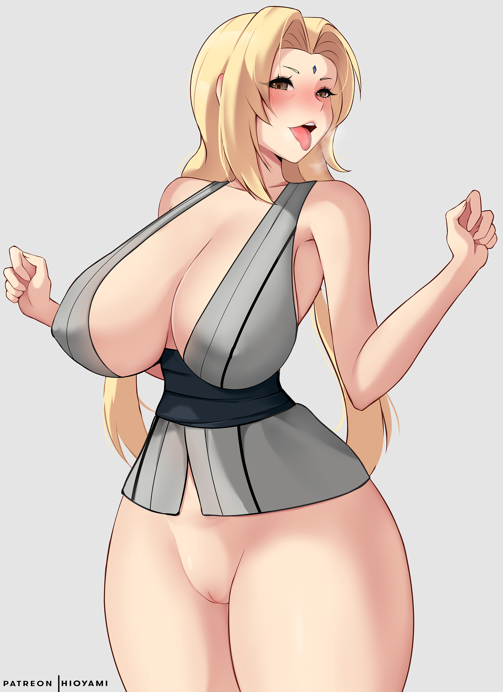 1girls, alternate version available, big breasts, blonde hair, blush, boruto: naruto next generations, bottomless, breasts, brown eyes, busty, cleavage, clothing, curvaceous, curvy, curvy figure, cute, erect nipples, erect nipples under clothes, female, female focus, female only, forehead jewel, forehead mark, hioyami, hourglass figure, large breasts, lips, lipstick, looking at another, mature, mature female, milf, naruto, naruto (classic), naruto (series), naruto shippuden, naughty face, nipple bulge, nipples, no panties, nose blush, open mouth, partially clothed, pink lips, pink lipstick, pinup, pose, posing, pussy, short hair, shounen jump, sideboob, sleeveless, sleeveless shirt, solo, solo female, solo focus, standing, thick thighs, thighs, tied hair, tongue, tongue out, tsunade, twintails, vagina, voluptuous, wide hips