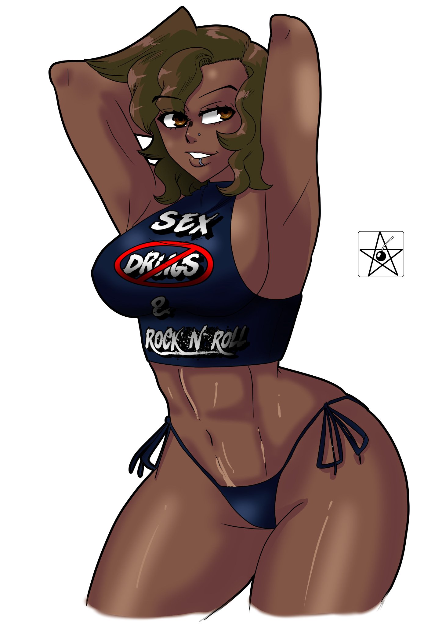 ass, big ass, big breasts, big butt, breasts, dark skin, dark-skinned female, estella comics, female, female only, huge breasts, looking at viewer, mannyestella, mrestella, original, original character, selena vazquez, tagme, thick thighs