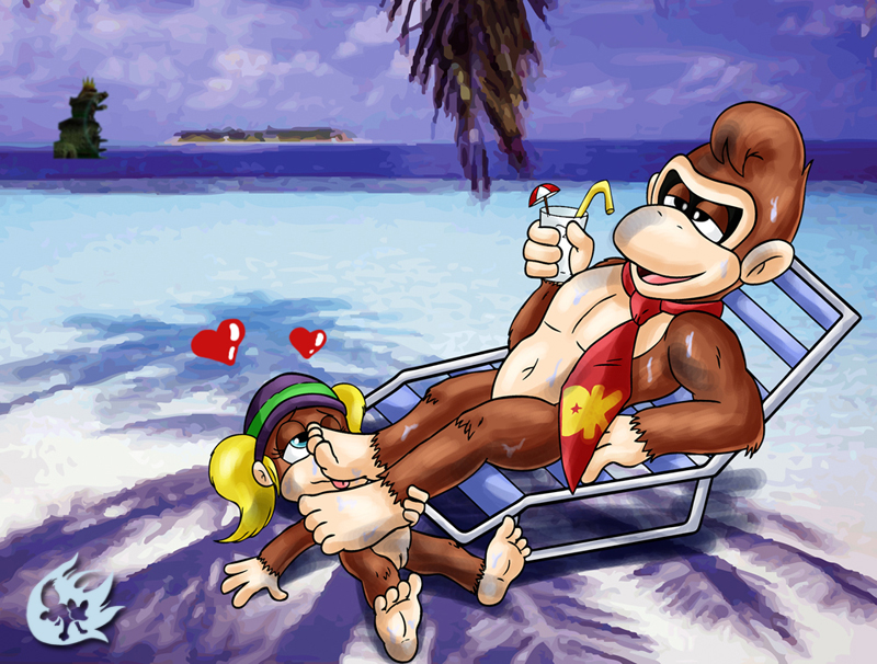 1boy 1girls donkey_kong donkey_kong_(series) female firemario86 furry kong male nintendo tiny_kong what