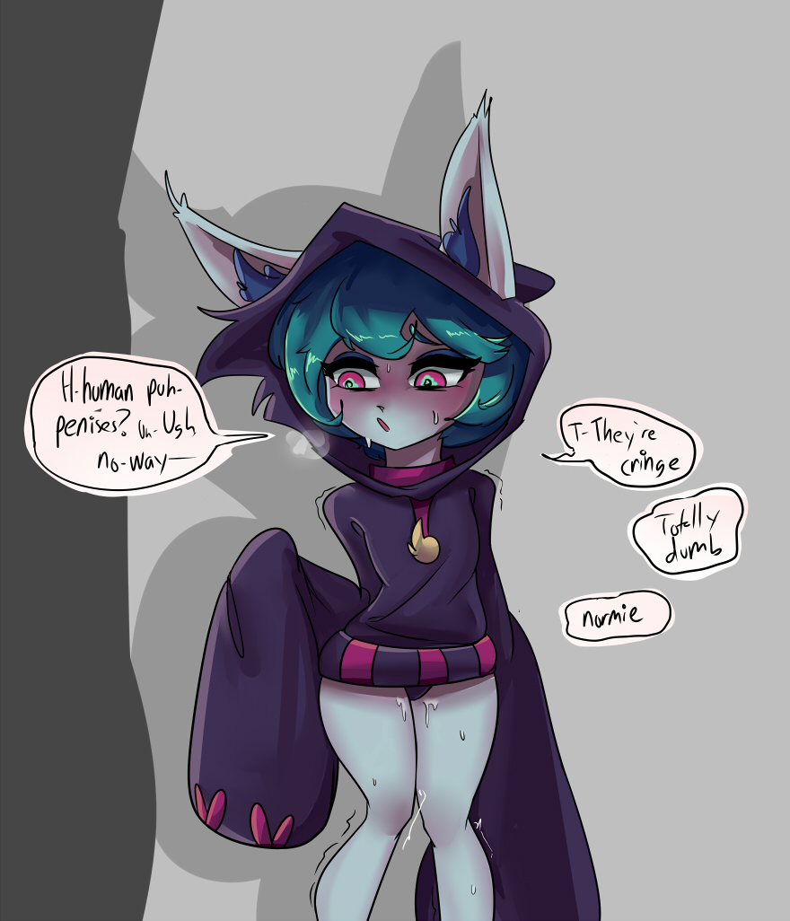 blush, female, geks, human is better, league of legends, panties, pussy juice, pussy juice drip, shortstack, sweat, trembling legs, tsundere, vex (league of legends), wet, yordle