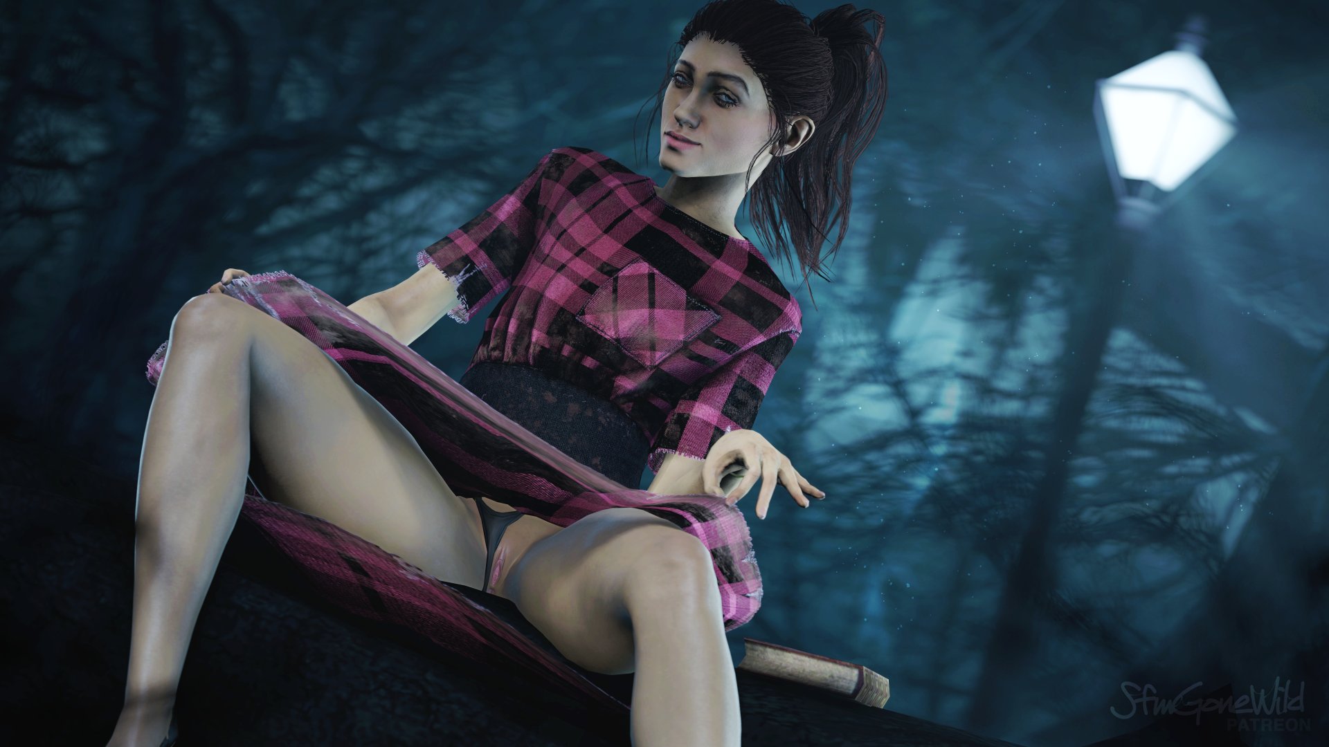 1girls, 2021, 3d, 3d (artwork), anus, black panties, blue eyes, brown hair, clothed, clothing, dbd, dead by daylight, dress, dress lift, female, female focus, female only, flashing, forest, light skin, light-skinned female, looking at viewer, naked, naked female, nancy wheeler, netflix, night, nude, pale skin, pale-skinned female, panties, panties aside, pussy, sfm, sfmgonewild, skirt lift, solo, solo female, solo focus, stranger things, teasing, underwear, undressing, vagina, white skin
