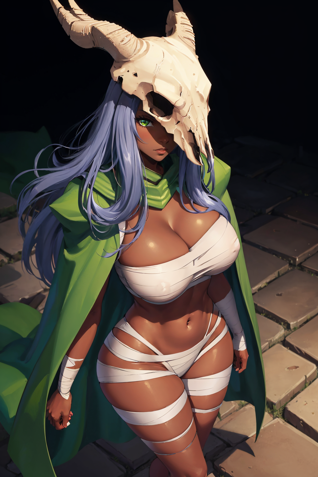 1girls ai_generated civitai dark_skin dark_skinned_female female female_focus more_at_source novowels silent_(slay_the_spire) skull skull_mask skull_on_head slay_the_spire tagme the_silent