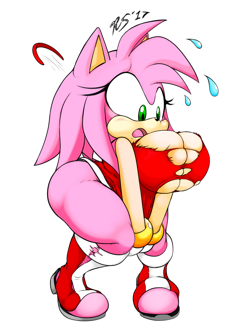 amy_rose big_ass big_breasts big_thighs growing growth growth_sequence raccoonshinobi ripped_clothing ripping_clothing