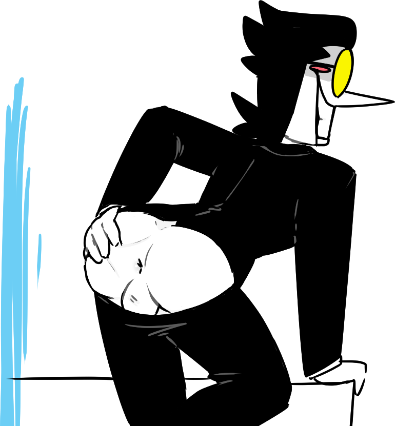 anus ass big_head deltarune hungrycandybug its_the_big_shot_himself_spamton_g_spamton looking_back male male_only non-human skinny solo spamton_g_spamton