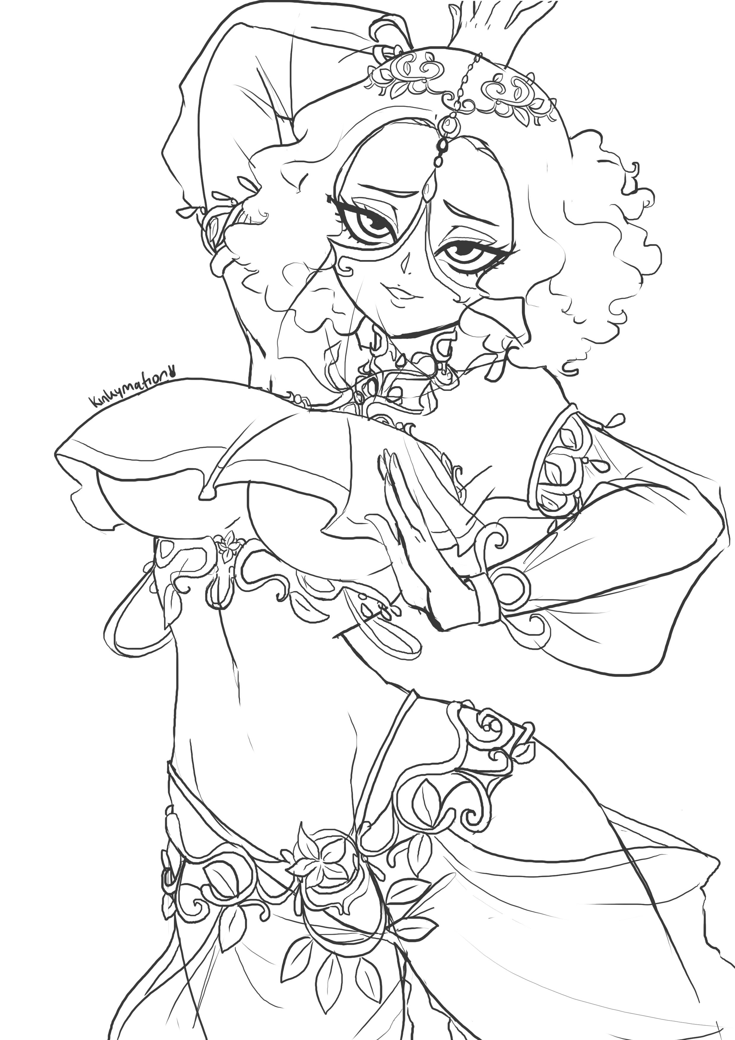 1girls, alternate costume, atlus, belly dancer, belly dancer outfit, black and white, breasts, dancer, dancer outfit, female, harem outfit, haru okumura, kinkymation, looking at viewer, no color, persona, persona 5, short hair, solo
