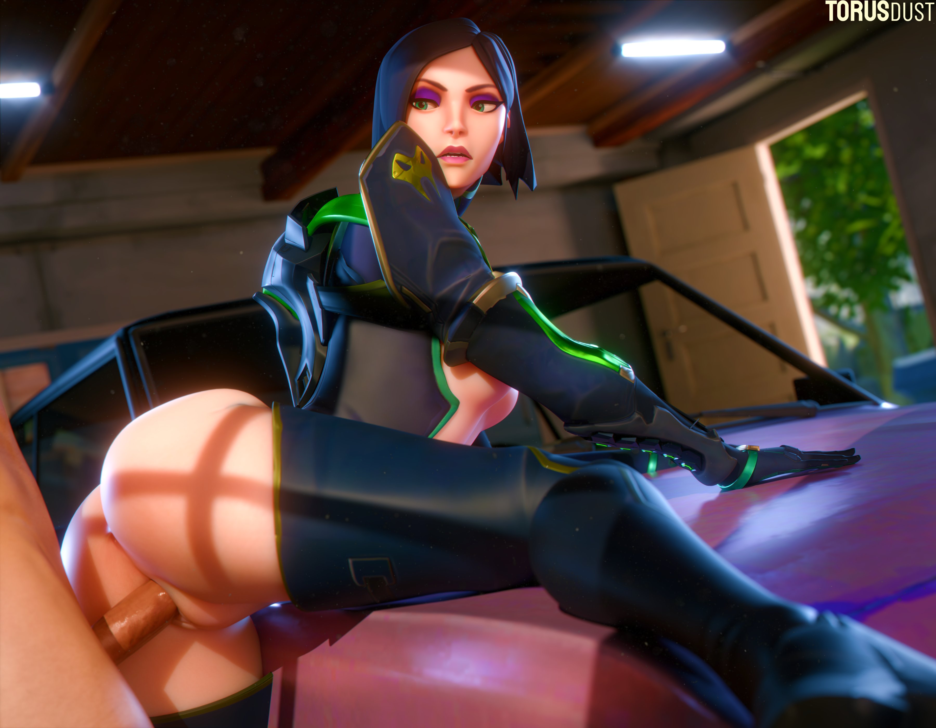 3d, female, pussy, riot games, torusdust, vaginal penetration, valorant, video game character, viper (valorant)