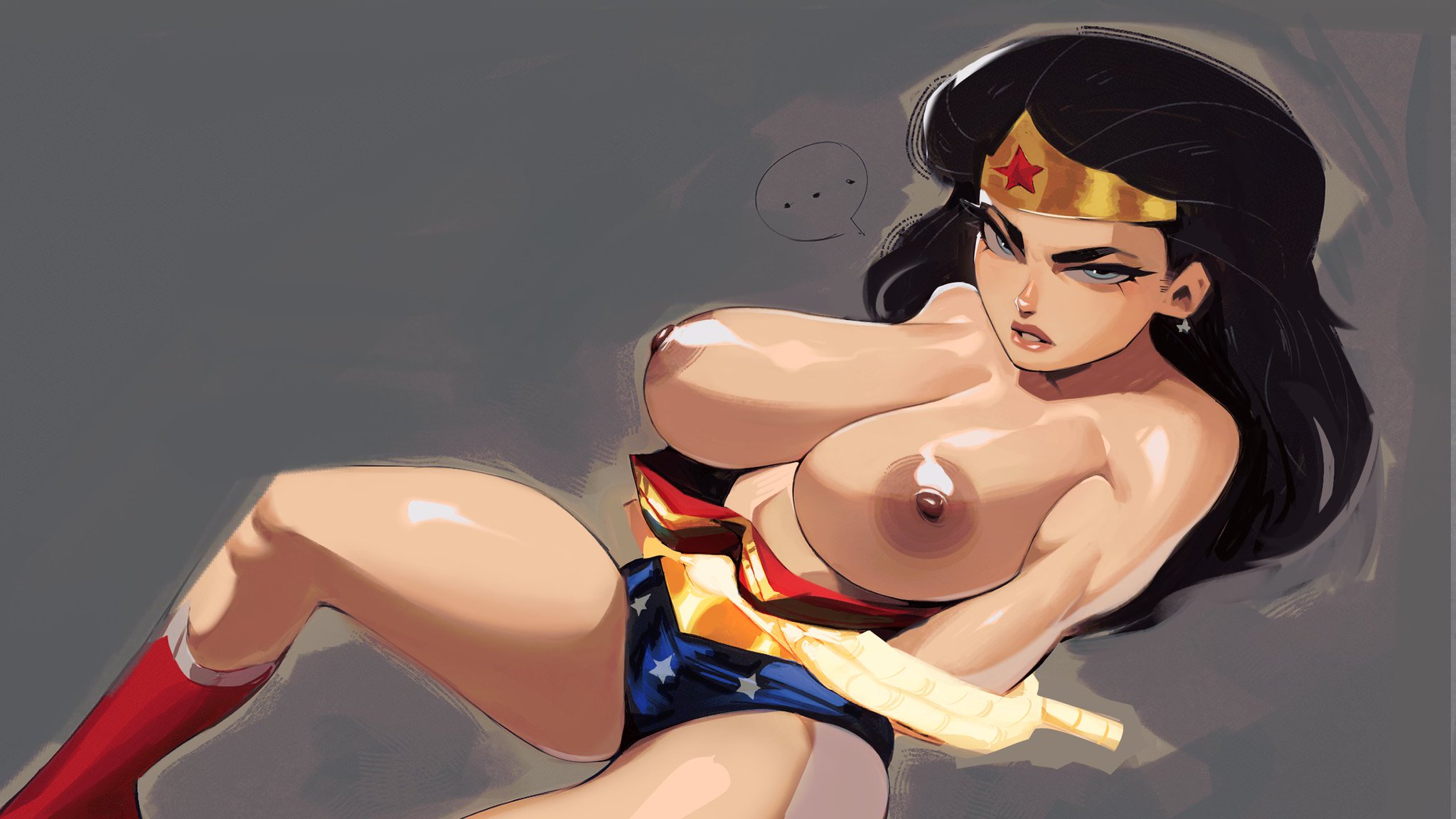 amazon, big breasts, black hair, dc comics, dcau, diana of themyscira, diana prince, female, female only, sachsech205, tied up, wonder woman, wonder woman (dcau), wonder woman (series)