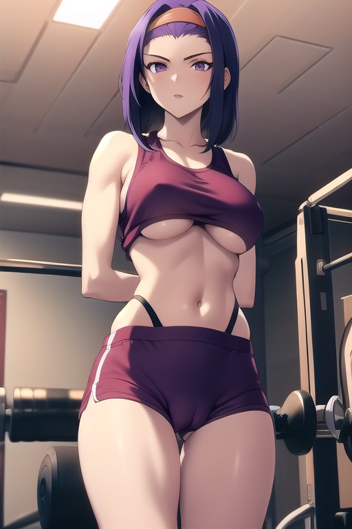 ai_generated big_breasts cowboy_bebop faye_valentine large_breasts purple_hair