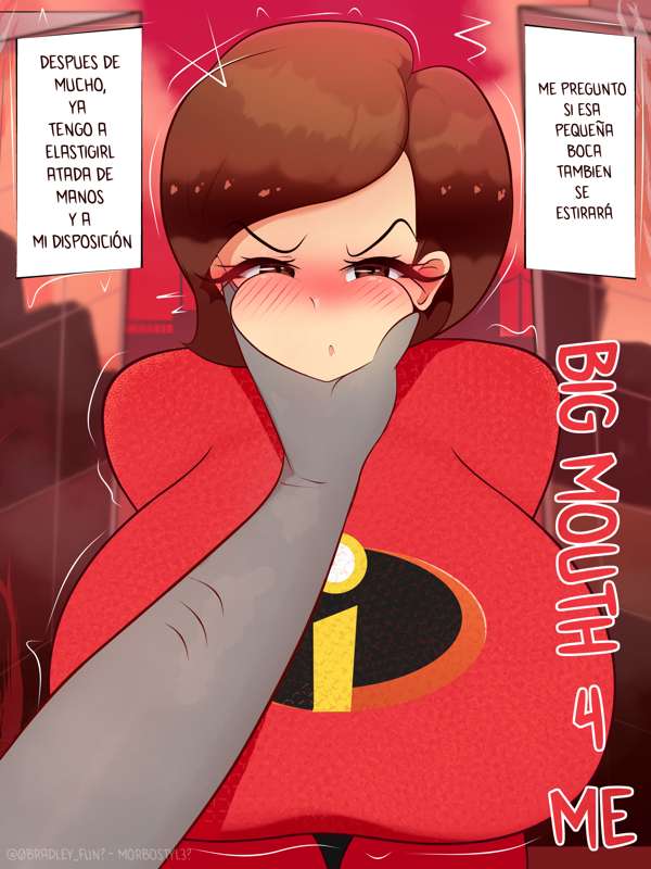 1girls, big ass, big boobs, big breasts, big butt, blush, bradleyfun?, breasts, breasts bigger than head, brown eyes, elastigirl, feet, female, gigantic ass, gigantic breasts, helen parr, horny, huge breasts, human, see-through, sex slave, spanish, spanish dialogue, spanish text, text, the incredibles, the incredibles 2, woman