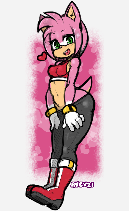 amy_rose big_ass big_butt bubble_butt dark_ryev ryev ryev21 sonic_(series) sonic_the_hedgehog_(series) thick_thighs tights wide_hips