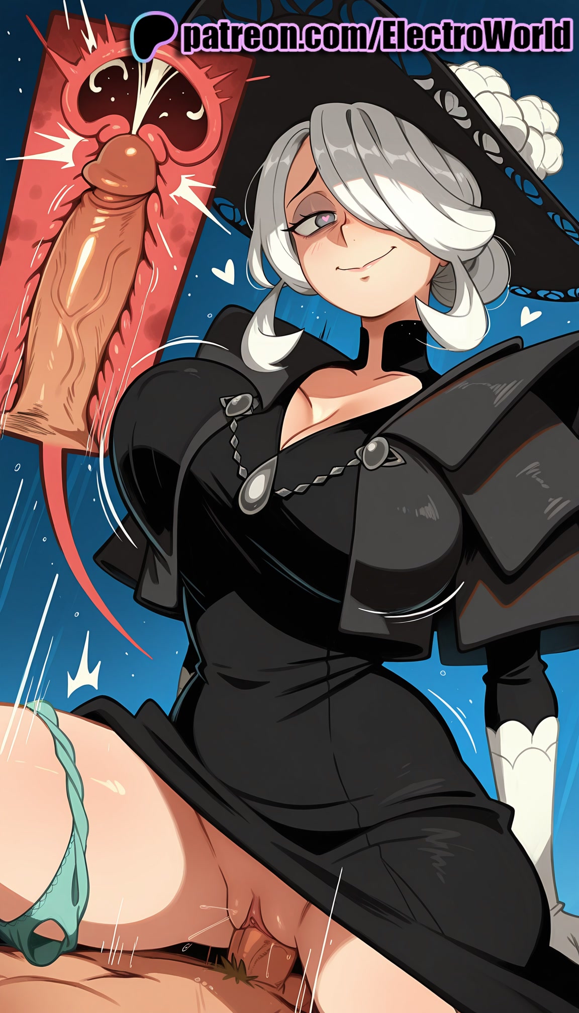 1boy, 1girls, 2025, ai generated, artist name, breasts, bust, cervix, chest, clit, clitoral hood, clitoris, clothed sex, cock, cogita (pokemon), cogito (pokemon), cowgirl position, cross section, cum, cum in pussy, deep penetration, dick, ejaculation, electroworld, exposed clitoris, exposed pussy, female, fucking, hair over one eye, hi res, high quality, high resolution, highres, intercourse, internal cumshot, juicy pussy, love making, panties, panties around one leg, patreon, patreon username, penetration, penis, pokemon, pokemon legends: arceus, pussy, riding, sex, sexual intercourse, stable diffusion, straddling, straight, tight pussy, trembling, uncensored, underwear, uterus, vagina, vaginal penetration, watermark, white hair, woman on top, x-ray