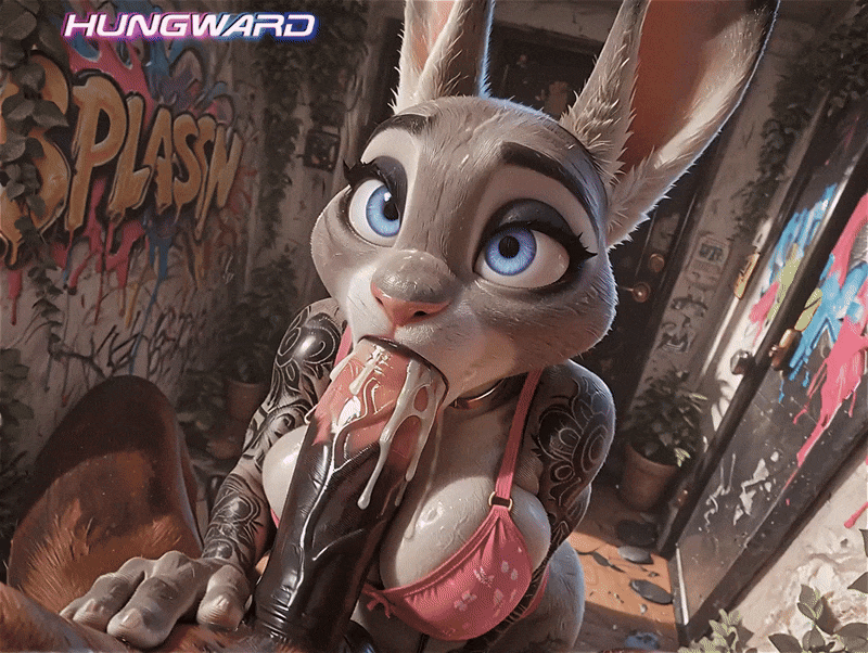 ai assisted, ai generated, alleyway, animated, blowjob, ejaculation, female, horse penis, horsecock, hungward, judy hopps, large breasts, large penis, prostitute