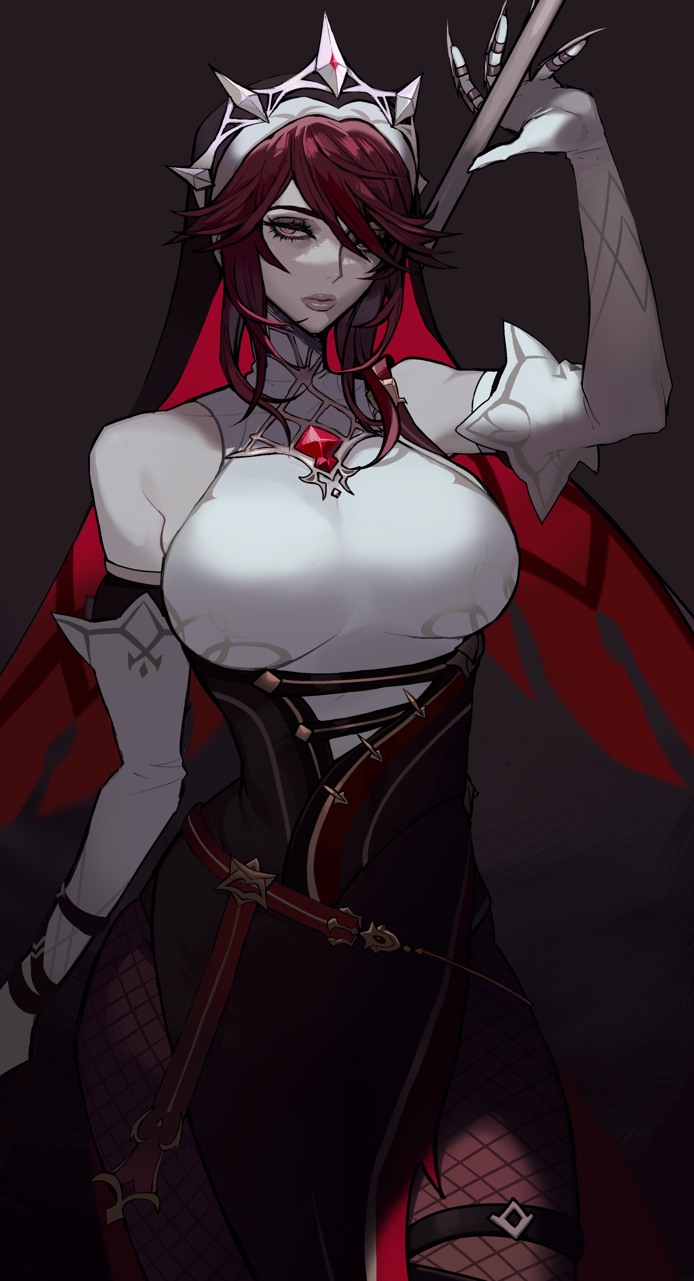 1girls, absurd res, ennuigrl, female, female only, genshin impact, looking at viewer, rosaria (genshin impact), solo, solo female, tagme