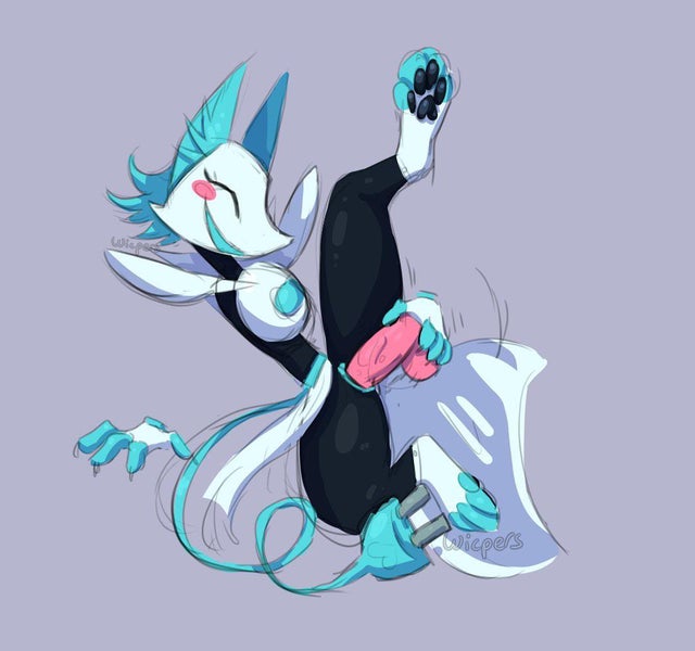 2d, blush, deltarune, dildo, female, humanoid, masturbation, pussy, robot, robot girl, robot humanoid, simple background, sketchy, solo, solo female, solo focus, tasque manager (deltarune), undertale (series)