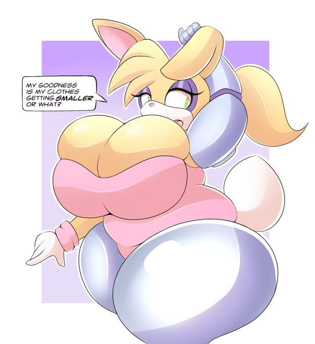 1girls, anthro, archie comics, arizonathevixen, ass, big ass, big breasts, big butt, breasts, bubble ass, bubble butt, bunnie rabbot, cleavage, curvy, cyborg, dialogue, eyelashes, eyeshadow, female, floppy ears, gloves, green eyes, huge ass, huge breasts, leporid, mammal, pantyhose, pink nose, ponytail, rabbit, rabbit ears, rabbit tail, robotic arm, sega, sonic (series), sonic the hedgehog (archie), sonic the hedgehog (comics), sonic the hedgehog (series), text, thick thighs, thighs, yellow body, yellow fur