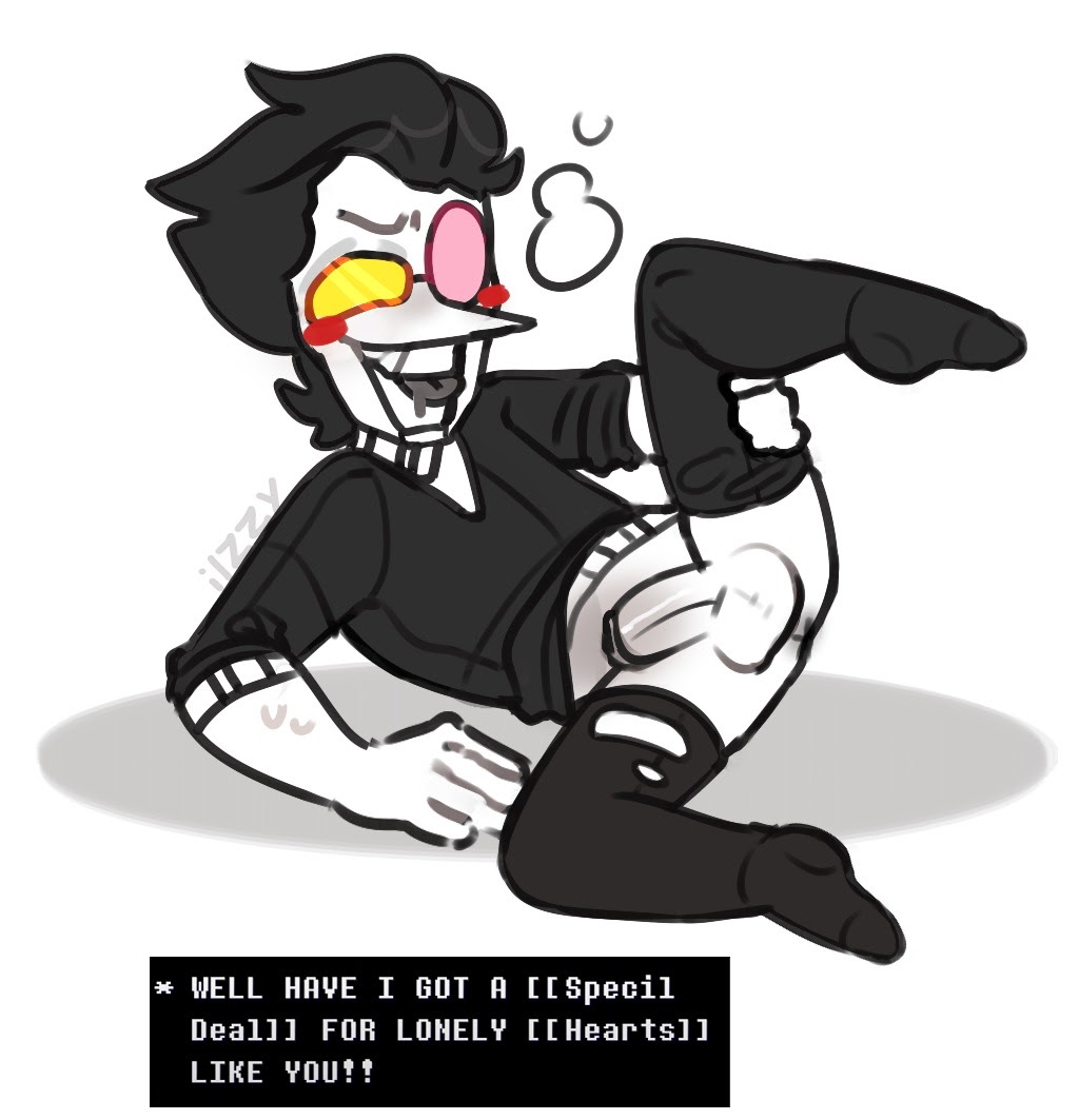 anus, big head, black hair, deltarune, deltarune chapter 2, glasses, its the big shot himself spamton g spamton, male, male only, no underwear, non-human, socks, solo, spamton g spamton, spread legs, undertale (series)