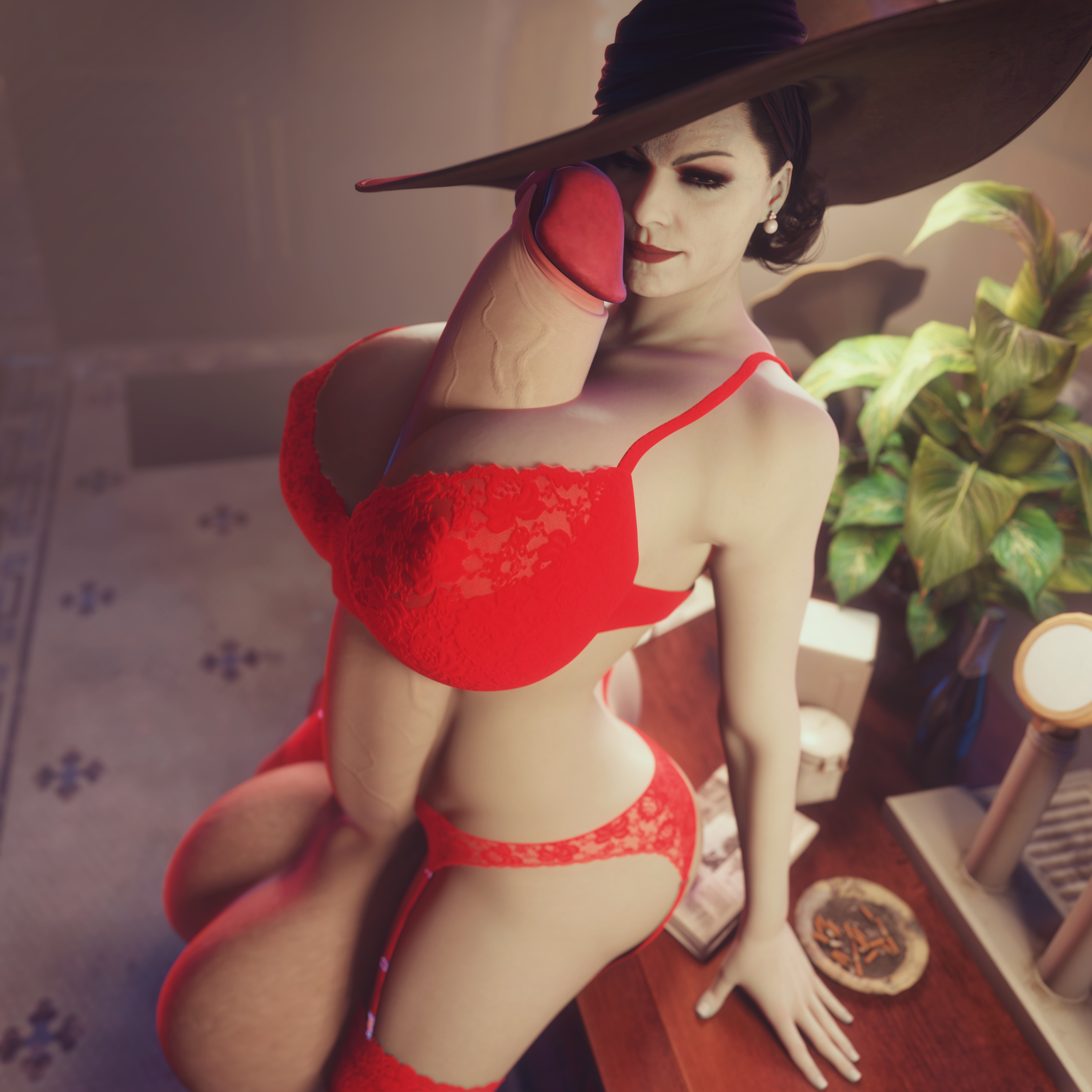 1futa, 3d, alcina dimitrescu, autopaizuri, balls, blender, breasts, capcom, demisak, erection, female, futa only, futanari, huge balls, huge breasts, huge testicles, hyper, hyper penis, intersex, milf, paizuri, partially clothed, penis, resident evil, resident evil 8: village, sequence, solo, testicles