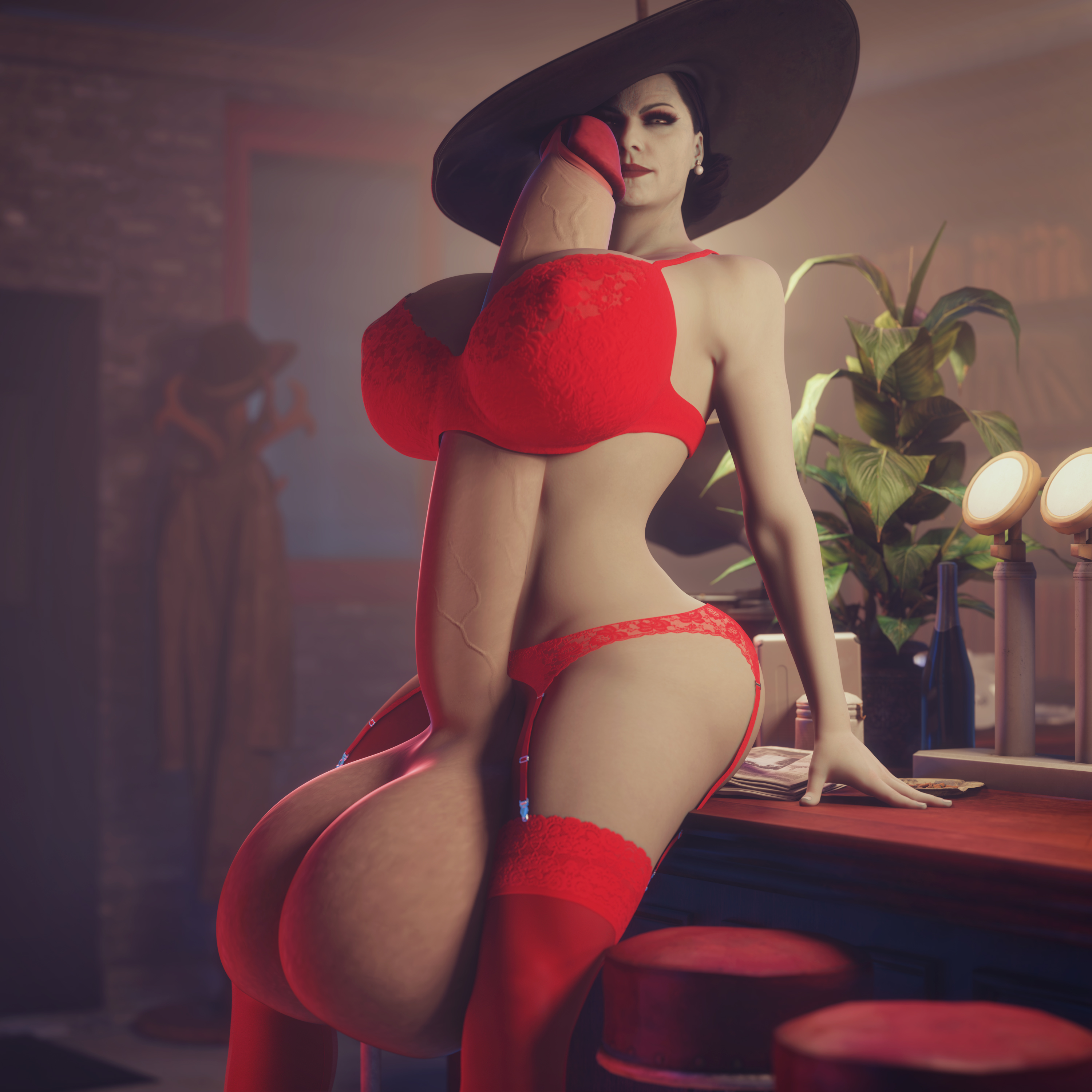 1futa, 3d, alcina dimitrescu, autopaizuri, balls, blender, breasts, capcom, demisak, erection, female, futa only, futanari, huge balls, huge breasts, huge testicles, hyper penis, intersex, milf, paizuri, penis, resident evil, resident evil 8: village, solo, testicles, thick thighs