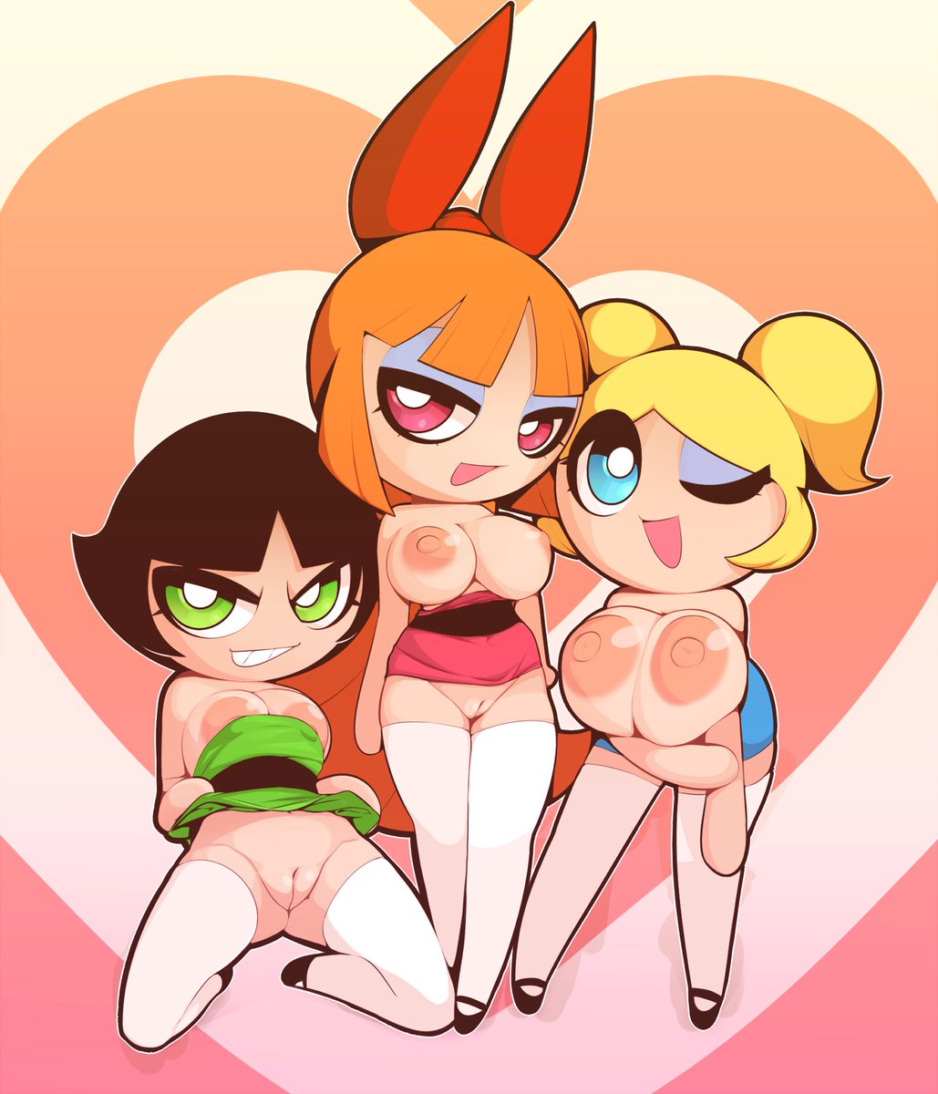 3girls, aged up, ass, belt, big ass, big breasts, black hair, blonde hair, blossom (powerpuff girls), blue eyes, breasts, breasts out, bubbles (powerpuff girls), buttercup (powerpuff girls), crop top, crossed arms, erect nipples, female, ginger hair, green eyes, large breasts, looking at viewer, midriff, multiple females, multiple girls, nipples, panties, pink eyes, plantpenetrator, powerpuff girls, pussy, revealing clothes, seductive smile, shaved pussy, skirt, skirt lift, tagme, thick thighs, thin waist, two-tone hair, upskirt