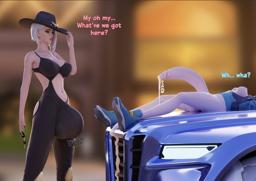 2futas 3d ashe_(overwatch) big_ass big_breasts big_bulge big_butt big_penis black_eyebrows blizzard_entertainment bottomless breasts brown_hair bulge chainsmoker clothed clothing cowboy_hat cum cum_drip cum_dripping cum_dripping_from_penis cum_string dialogue duo elizabeth_caledonia_ashe english english_text futa_only futanari graffiti_tracer half-erect huge_breasts huge_bulge huge_cock huge_penis human large_breasts large_bulge large_penis lena_oxton light-skinned_futanari light_skin on_back overwatch overwatch_2 pale_skin partially_clothed penis red_eyes sequence standing text tracer white_hair