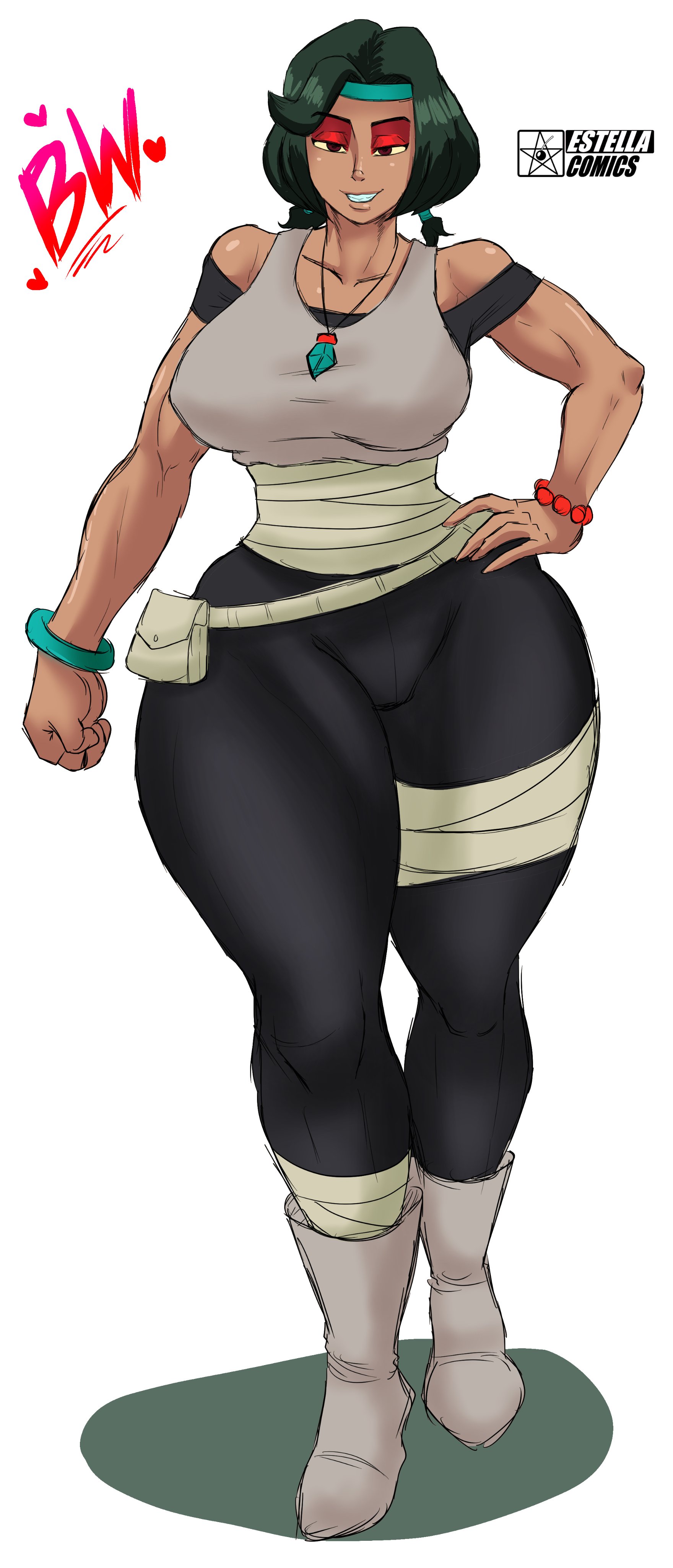 ass, big ass, big breasts, big butt, big thighs, breasts, buffalo wing (long gone gulch), bw (long gone gulch), estella comics, female, female only, green hair, huge ass, huge breasts, huge butt, long gone gulch, mannyestella, mrestella, naughty face, thick thighs, thighs, yellow sclera