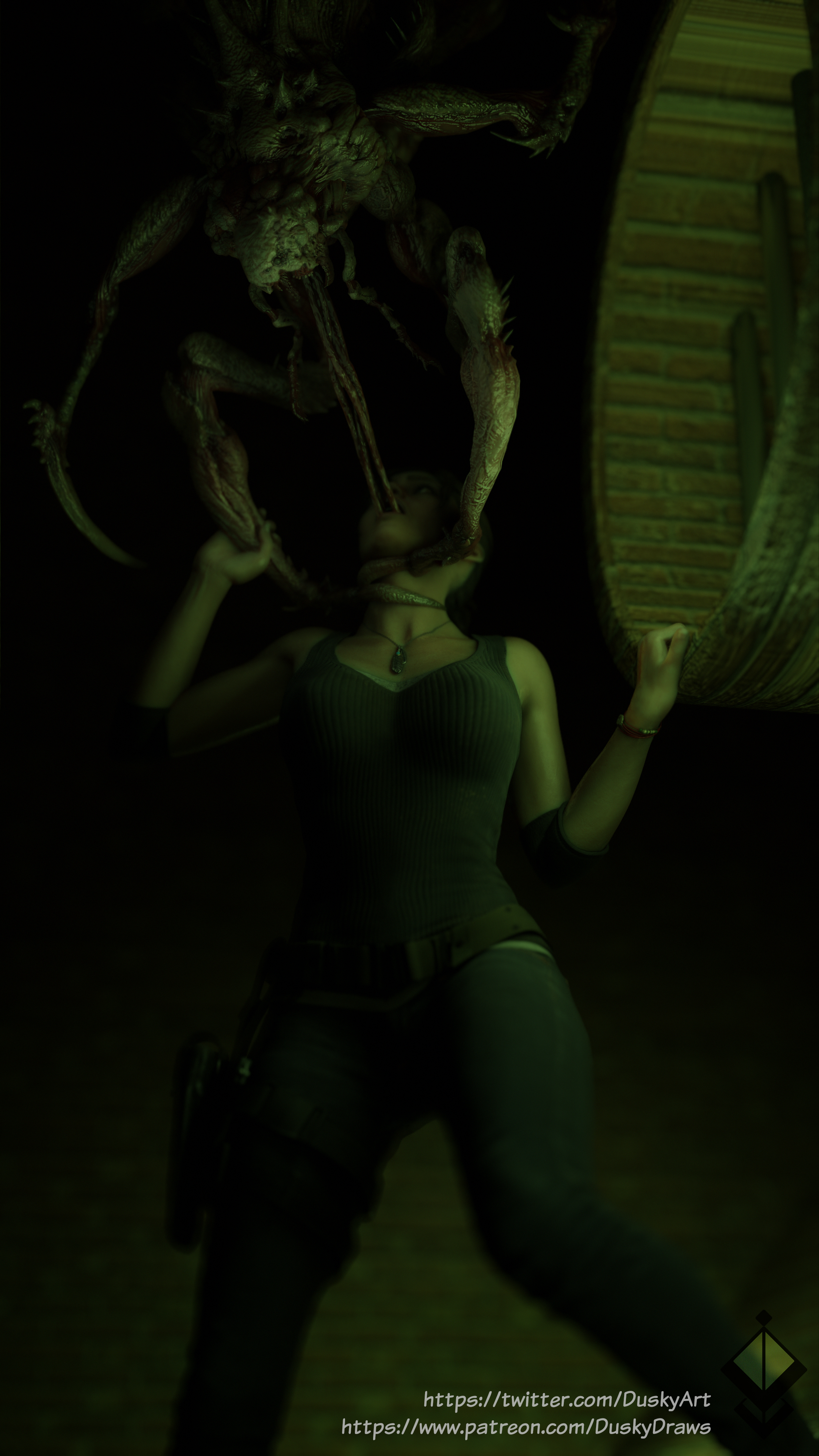 1girls, 1monster, 3d, bad end, claire redfield, clothed, clothed female, deepthroat, drain deimos, dubious consent, duskyart, female, monster, necklace, oral, oral penetration, resident evil, throat abuse, throat fuck, throat grab, throat penetration