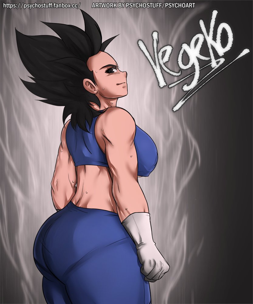 big_ass big_breasts big_butt black_hair bubble_butt dragon_ball female_only female_vegeta muscular_female psychostuff rule_63 saiyan tagme thick_thighs vegeta