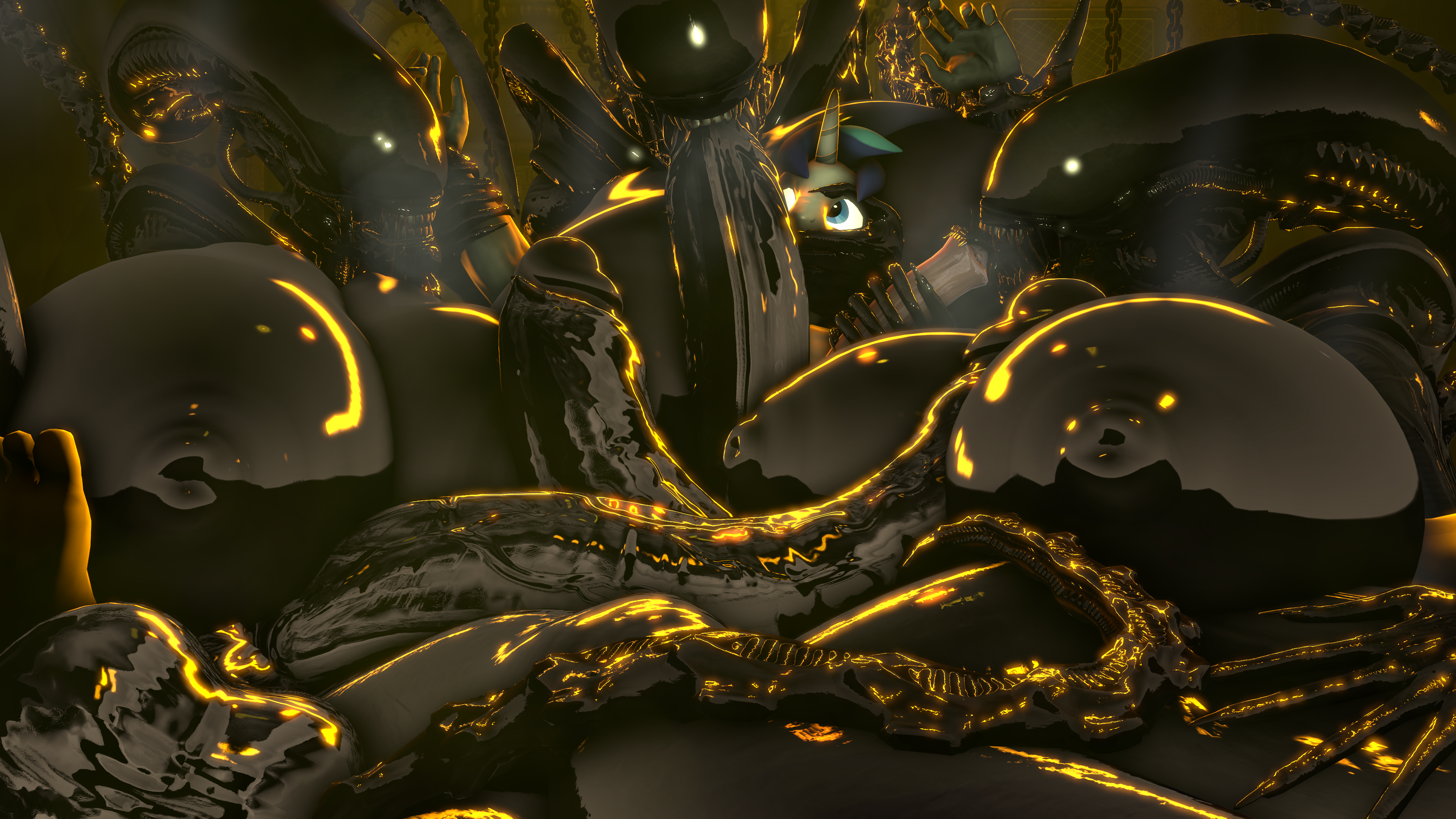 3d, alien (franchise), fan character, friendship is magic, futanari, group, hyper, intersex, my little pony, tagme, thatblackcopfromdawnofthedead, xenomorph, xenomorph queen